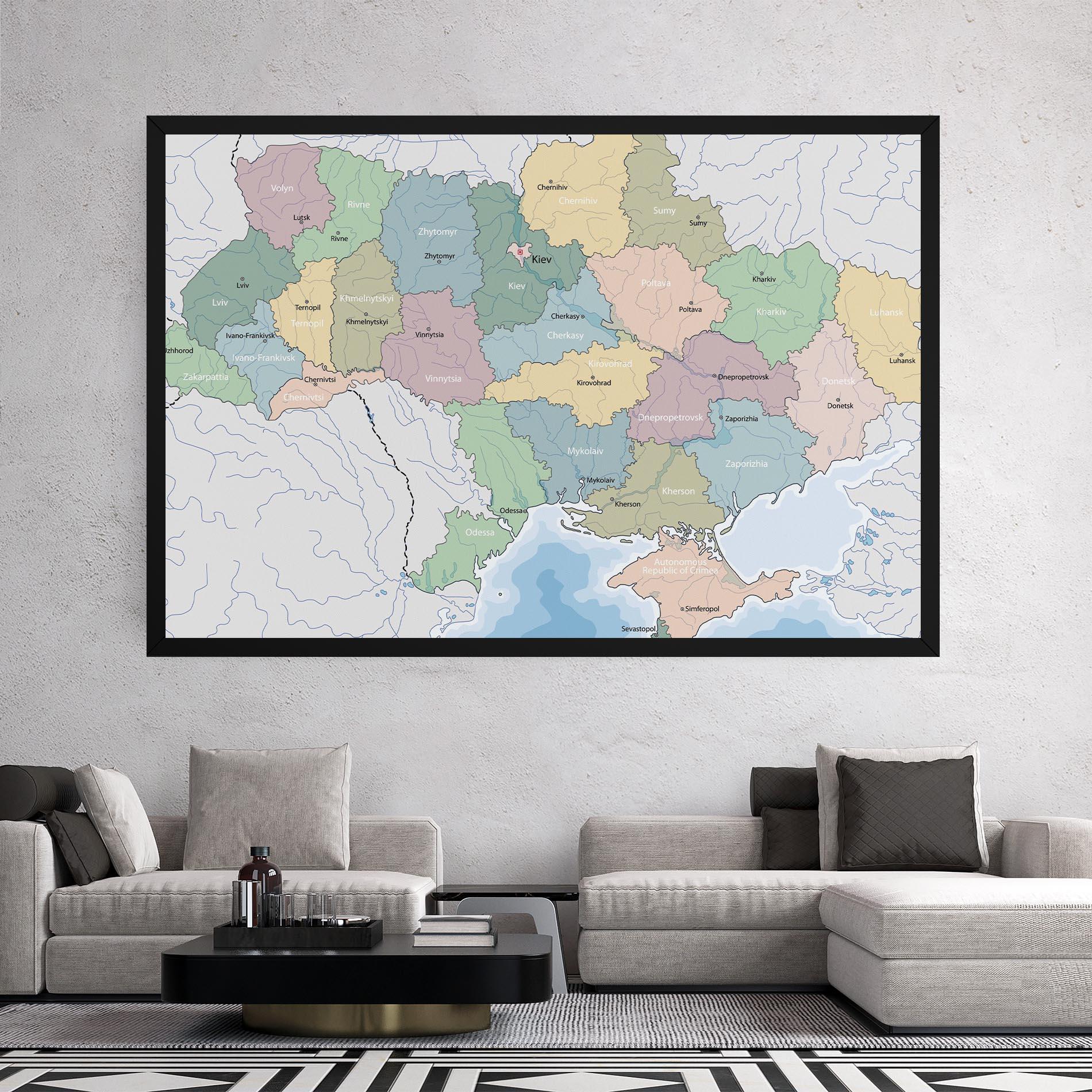 Tablou Canvas Ukraine Map mockup 2