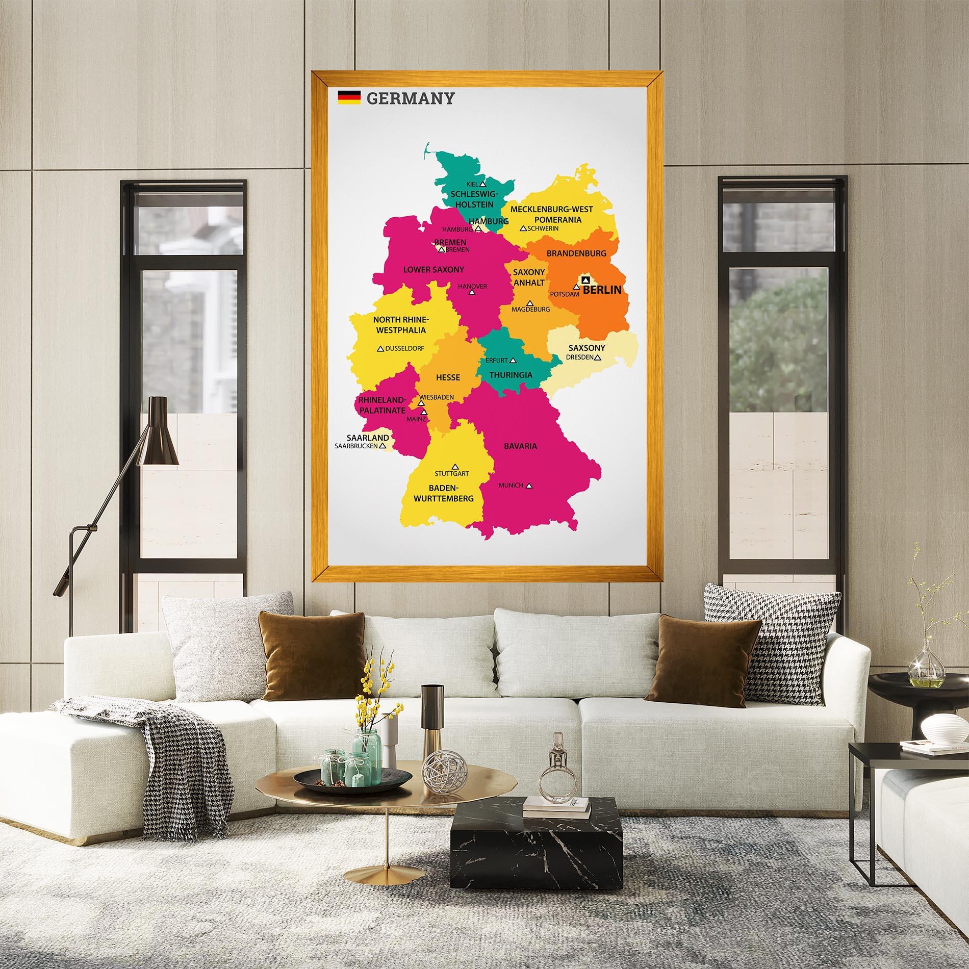 Tablou Canvas Germany Color Map mockup 2