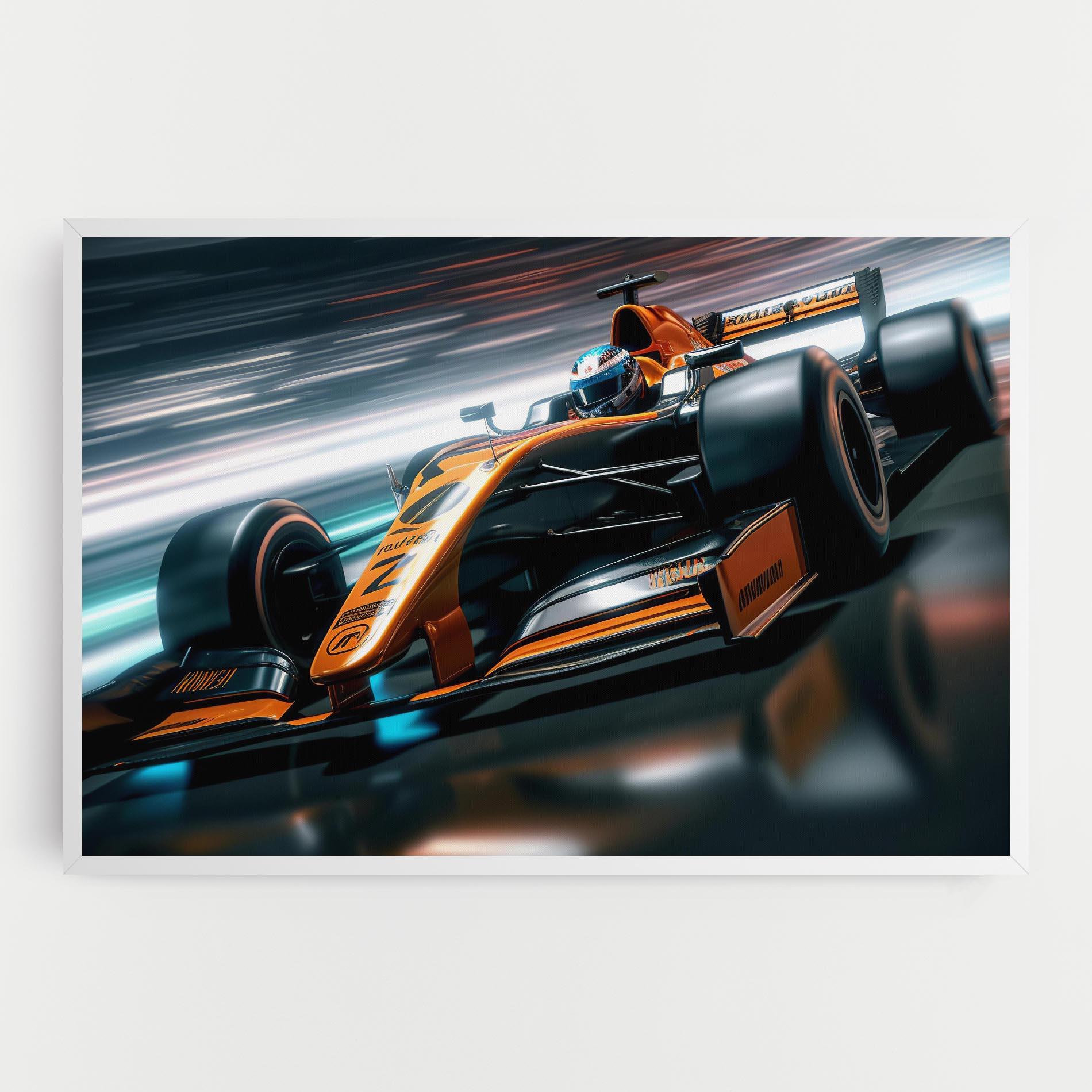 Tablou Canvas Orange F1 Car mockup 0