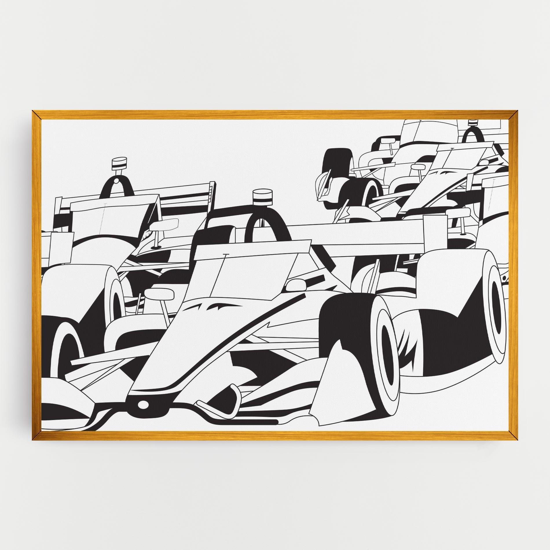 Tablou Canvas Grand Prix Cars mockup 0