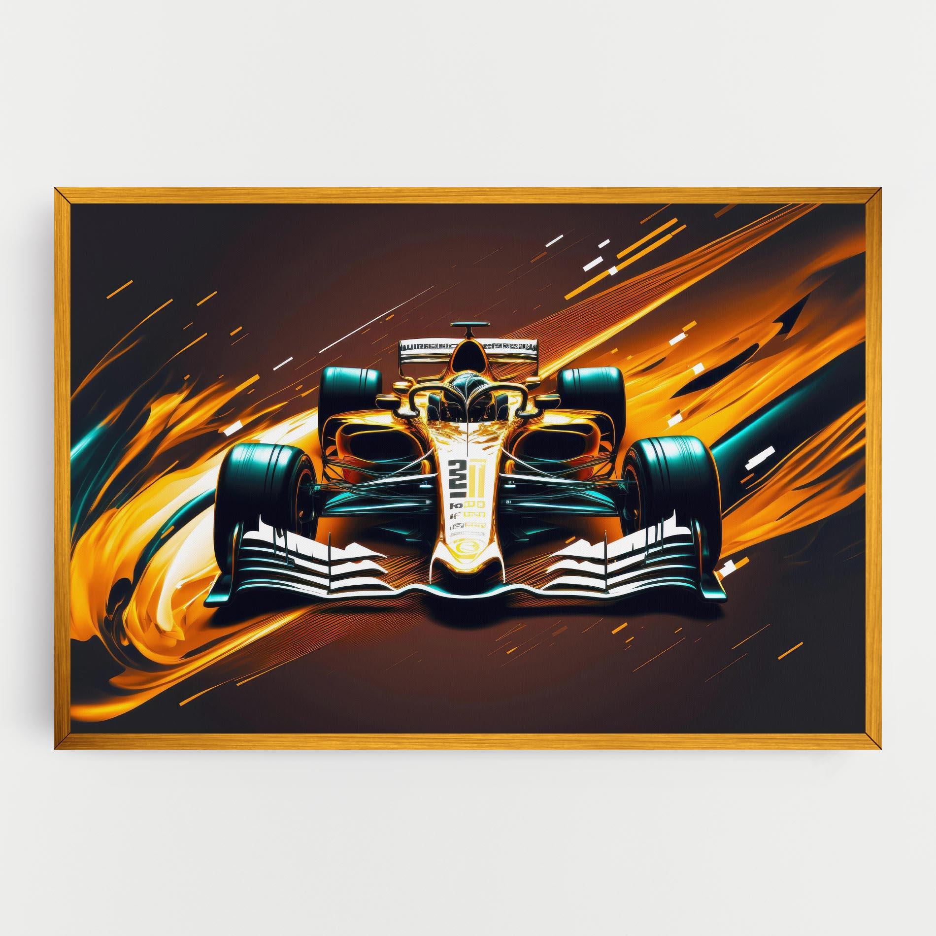 Tablou Canvas Orange Racing Car mockup 0