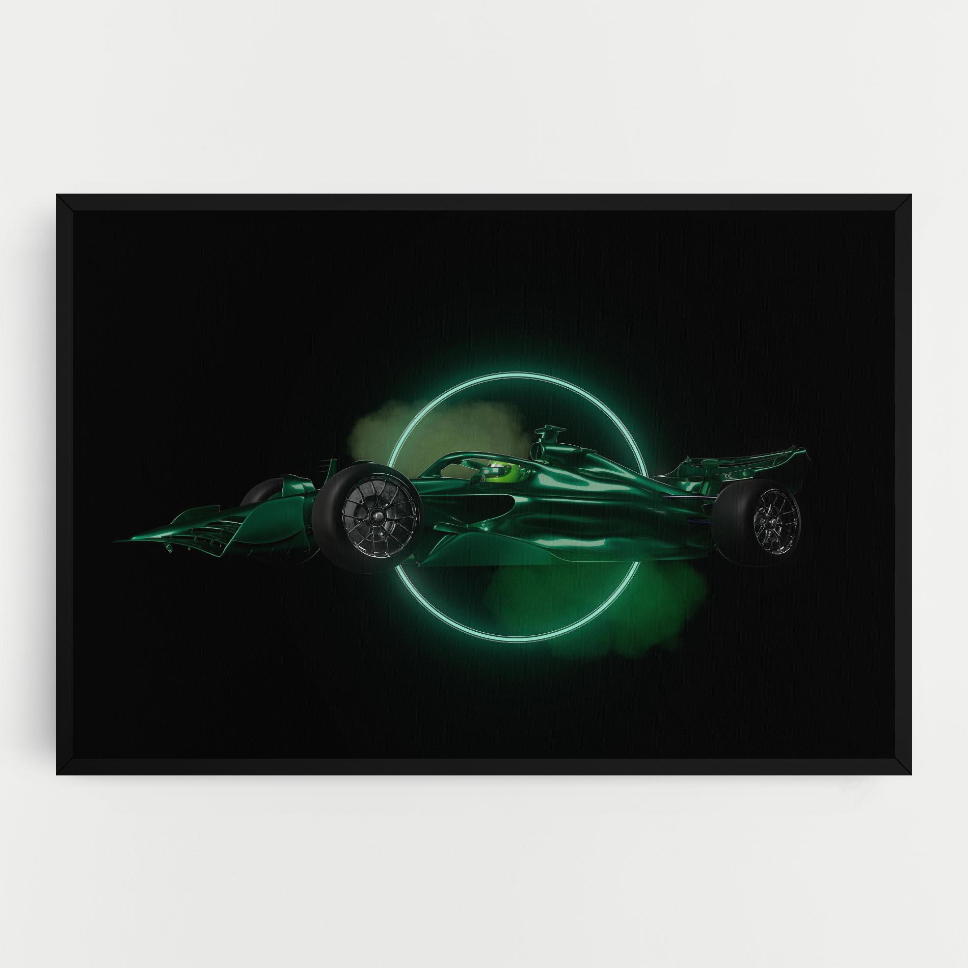 Tablou Canvas Green Racing Car mockup 0