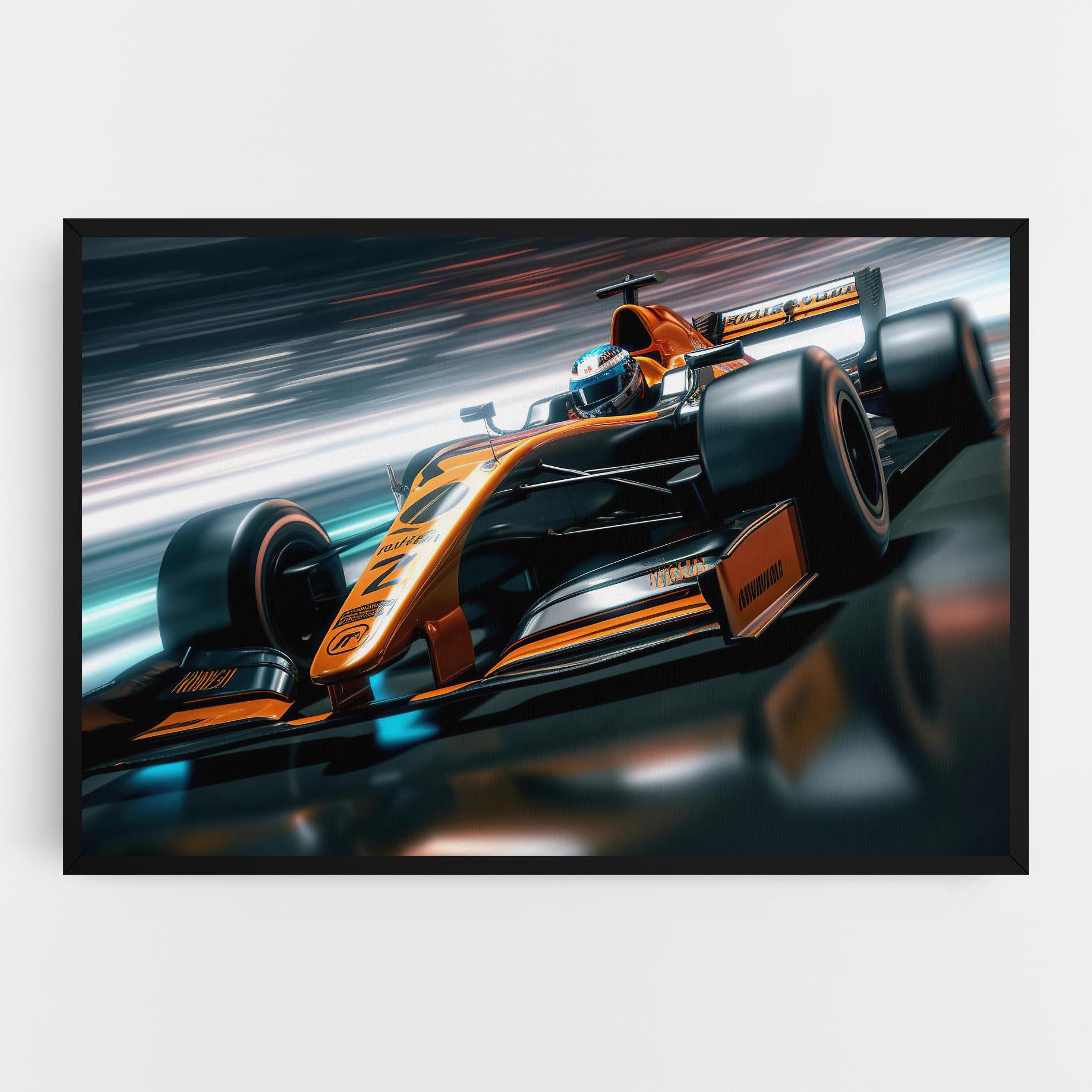 Tablou Canvas Orange F1 Car mockup 0