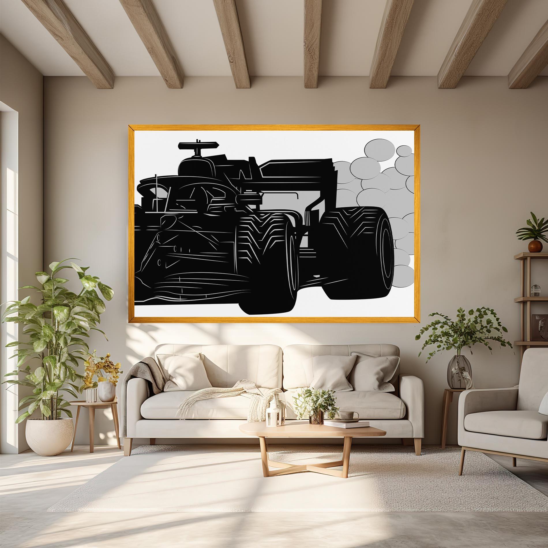 Tablou Canvas Car F1 Smoke mockup 6