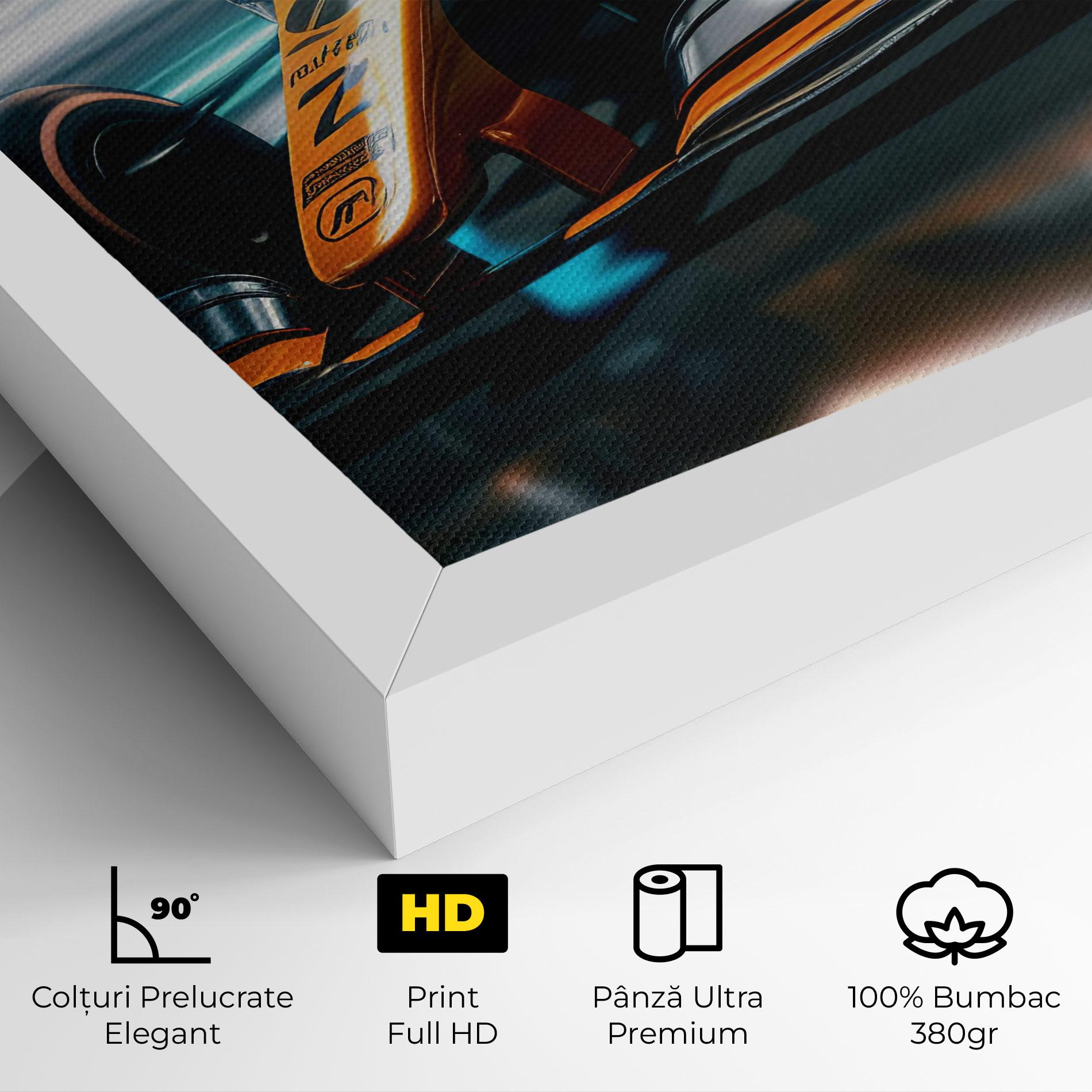 Tablou Canvas Orange F1 Car mockup 4