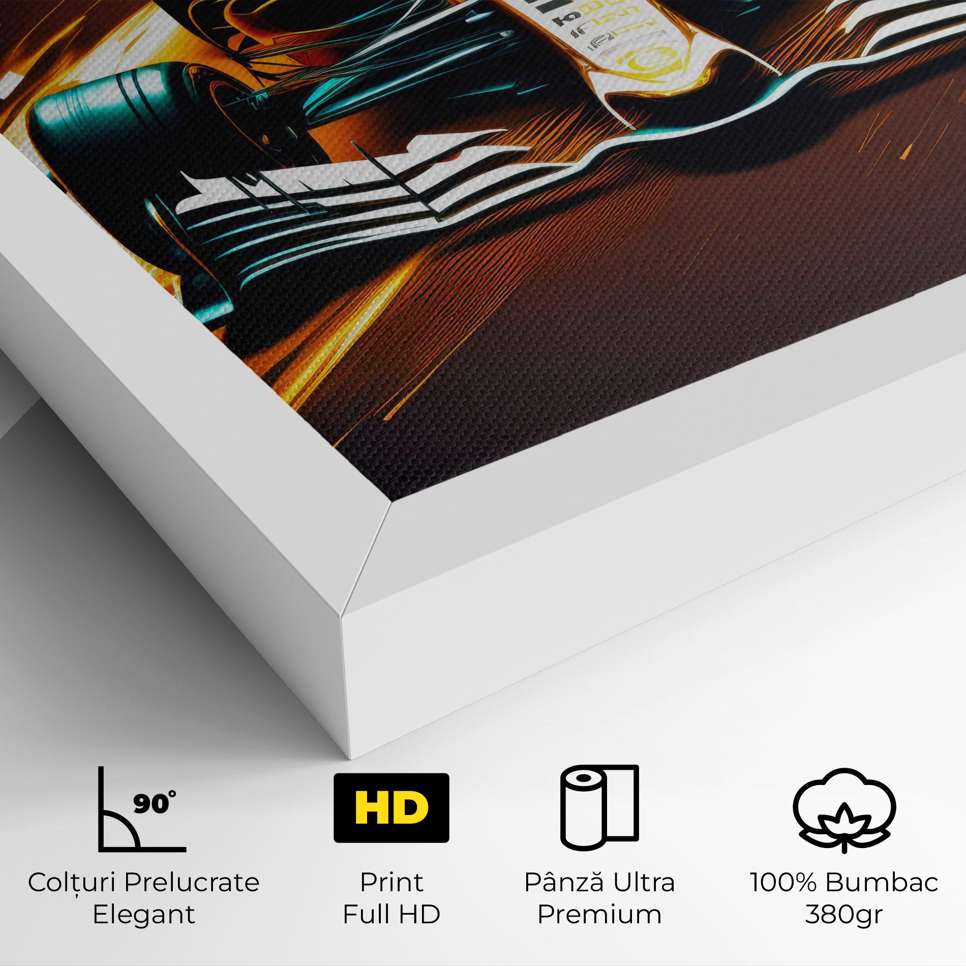 Tablou Canvas Orange Racing Car mockup 4