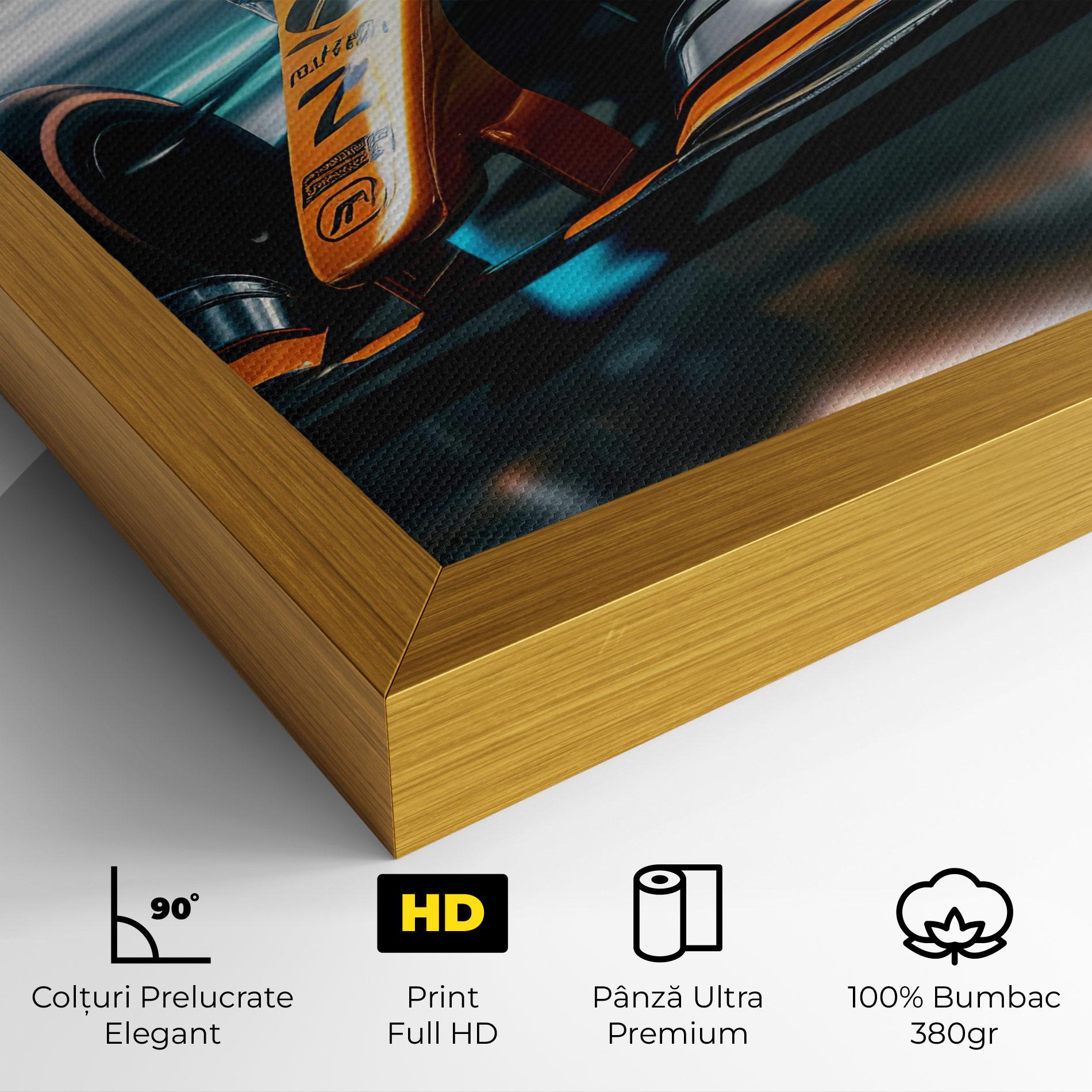 Tablou Canvas Orange F1 Car mockup 4