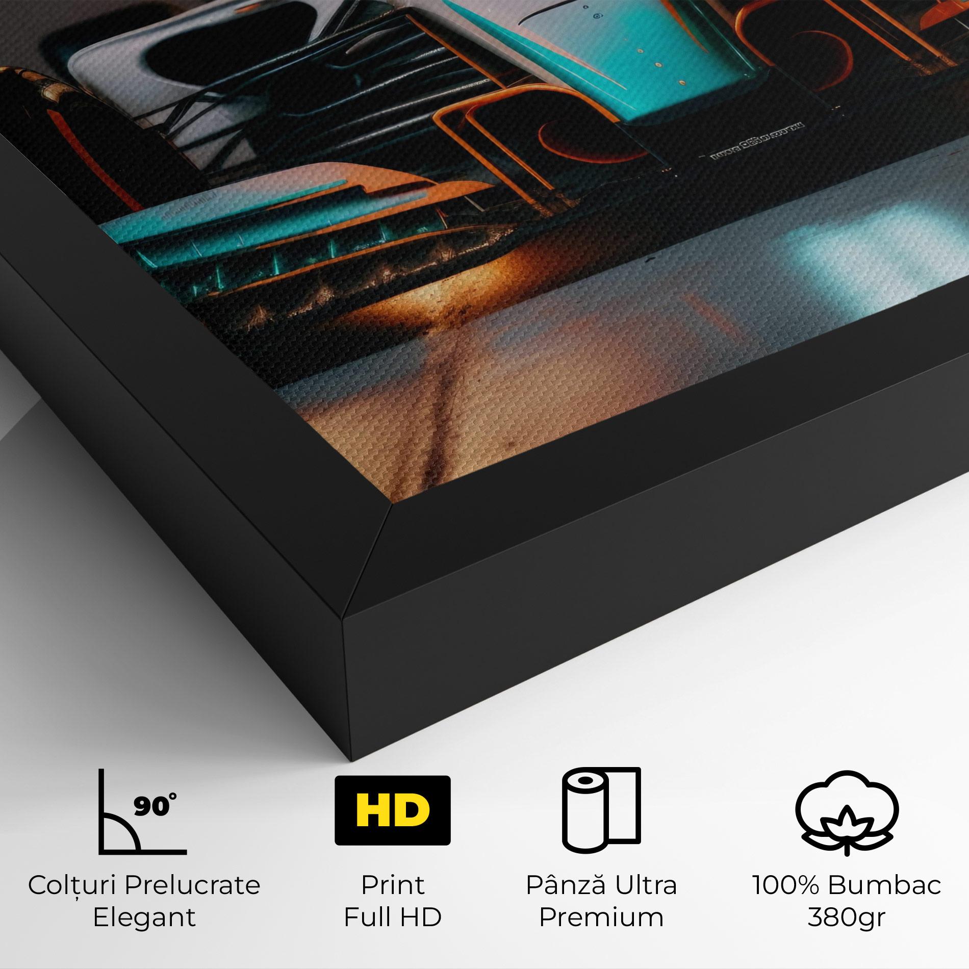 Tablou Canvas Blue White F1 mockup 4