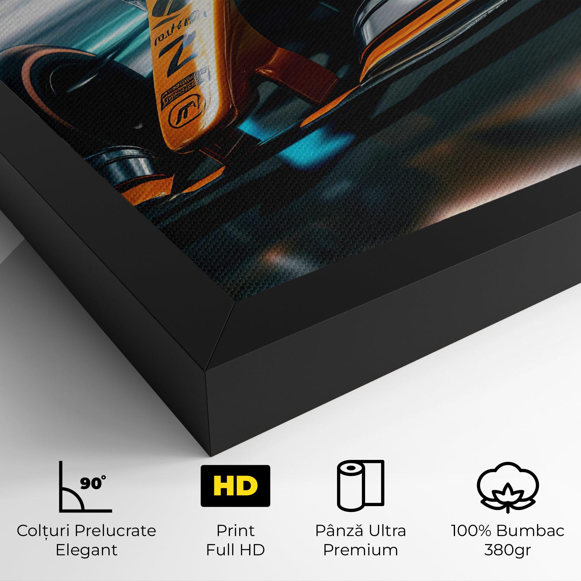 Tablou Canvas Orange F1 Car mockup 4