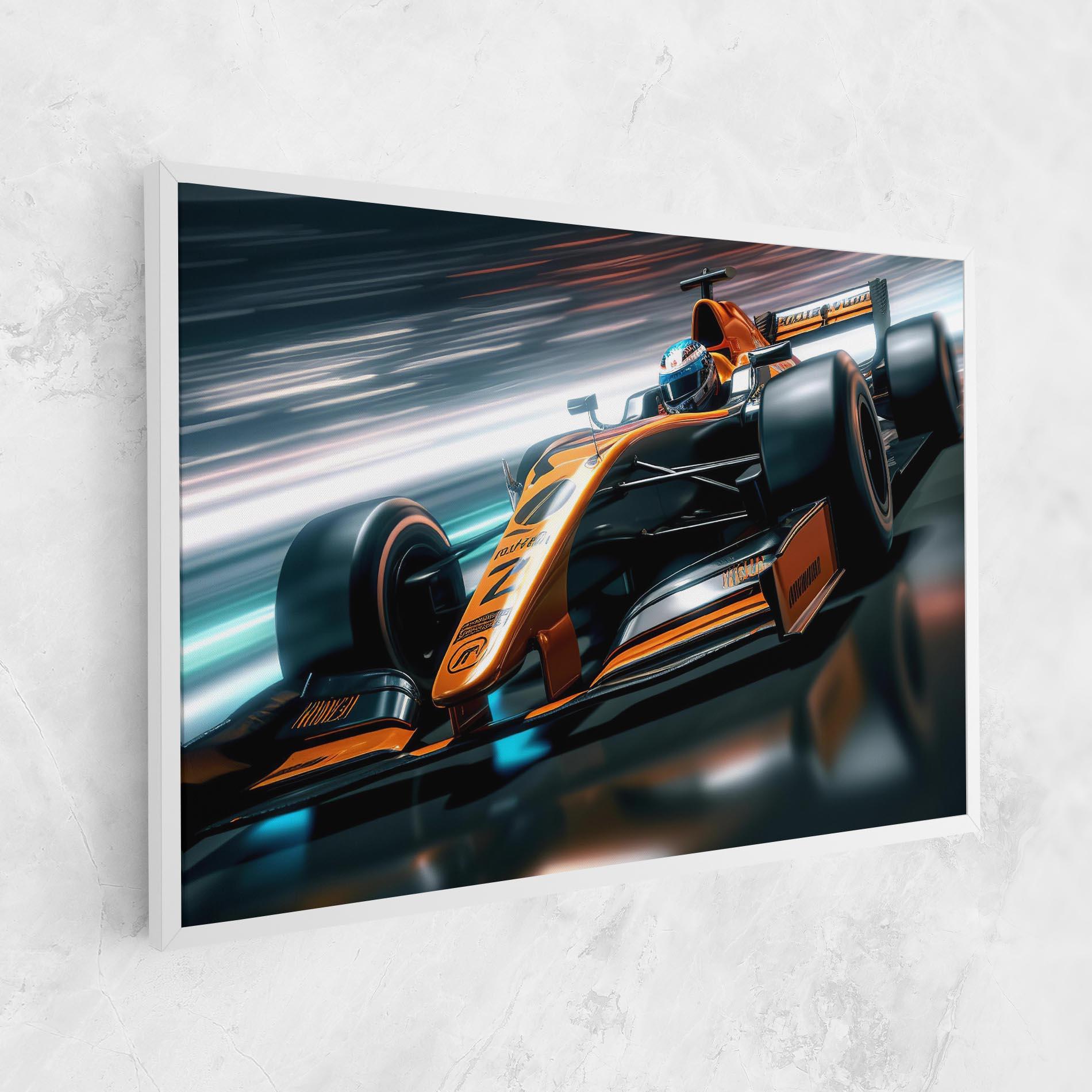 Tablou Canvas Orange F1 Car mockup 1