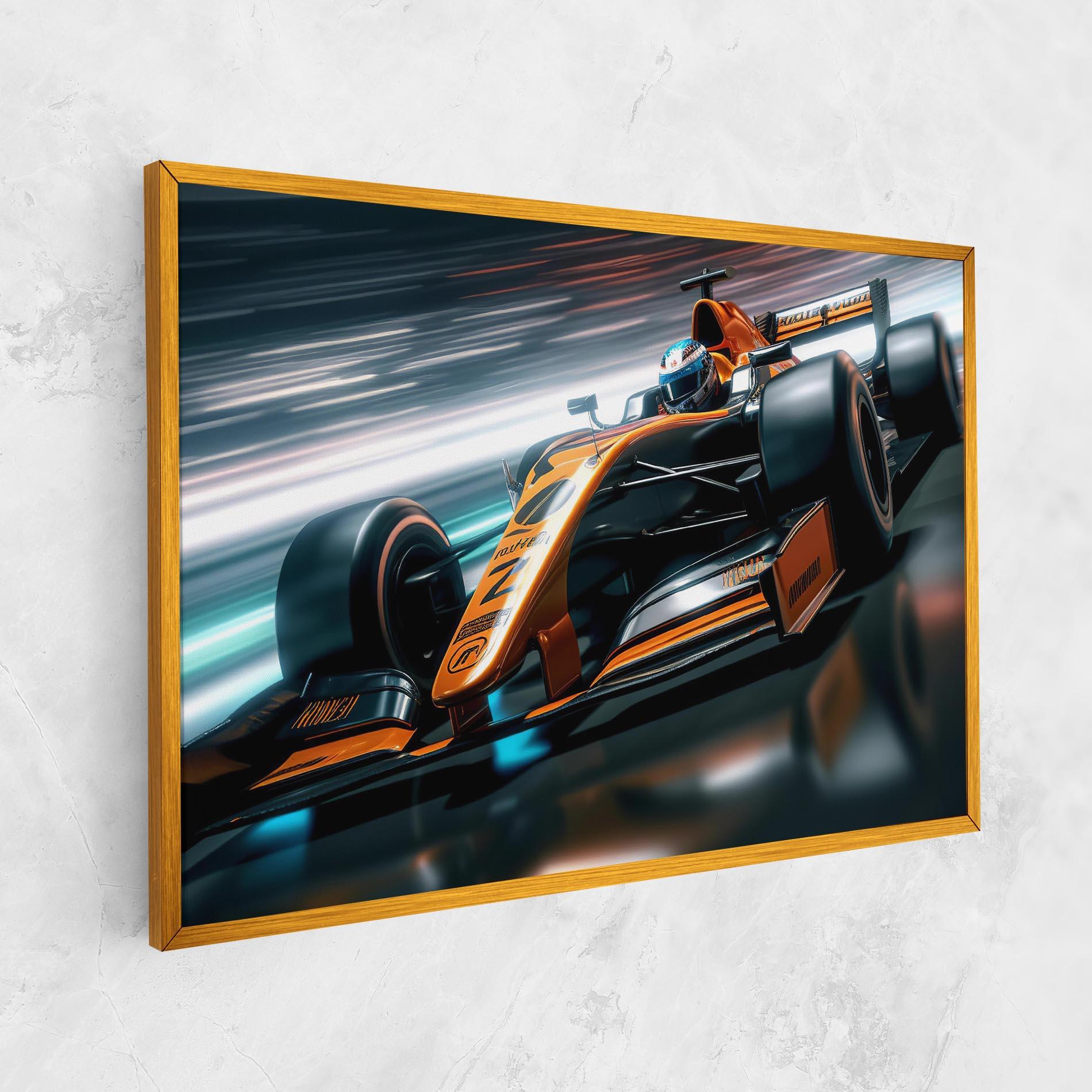 Tablou Canvas Orange F1 Car mockup 1