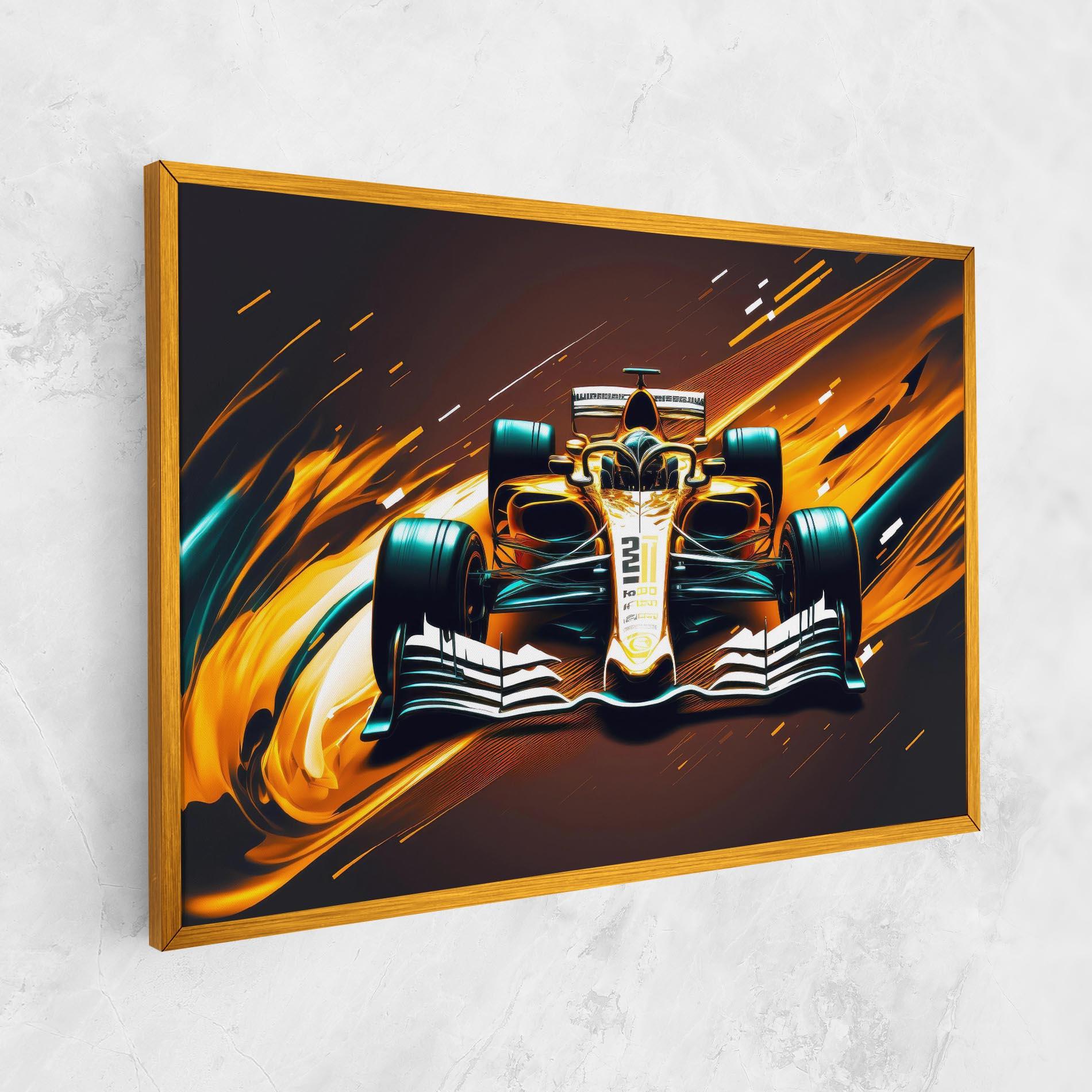 Tablou Canvas Orange Racing Car mockup 1