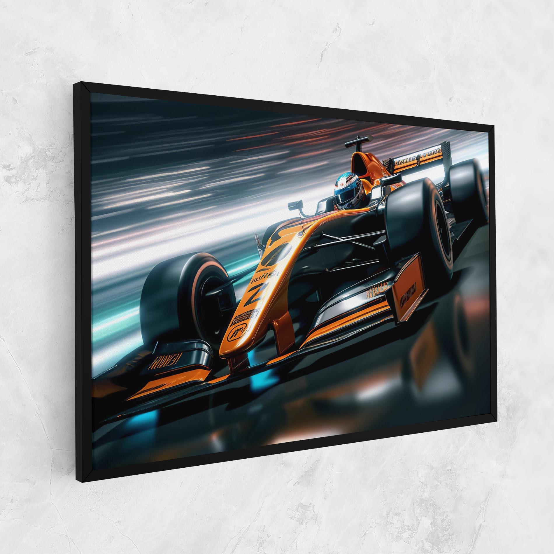 Tablou Canvas Orange F1 Car mockup 1