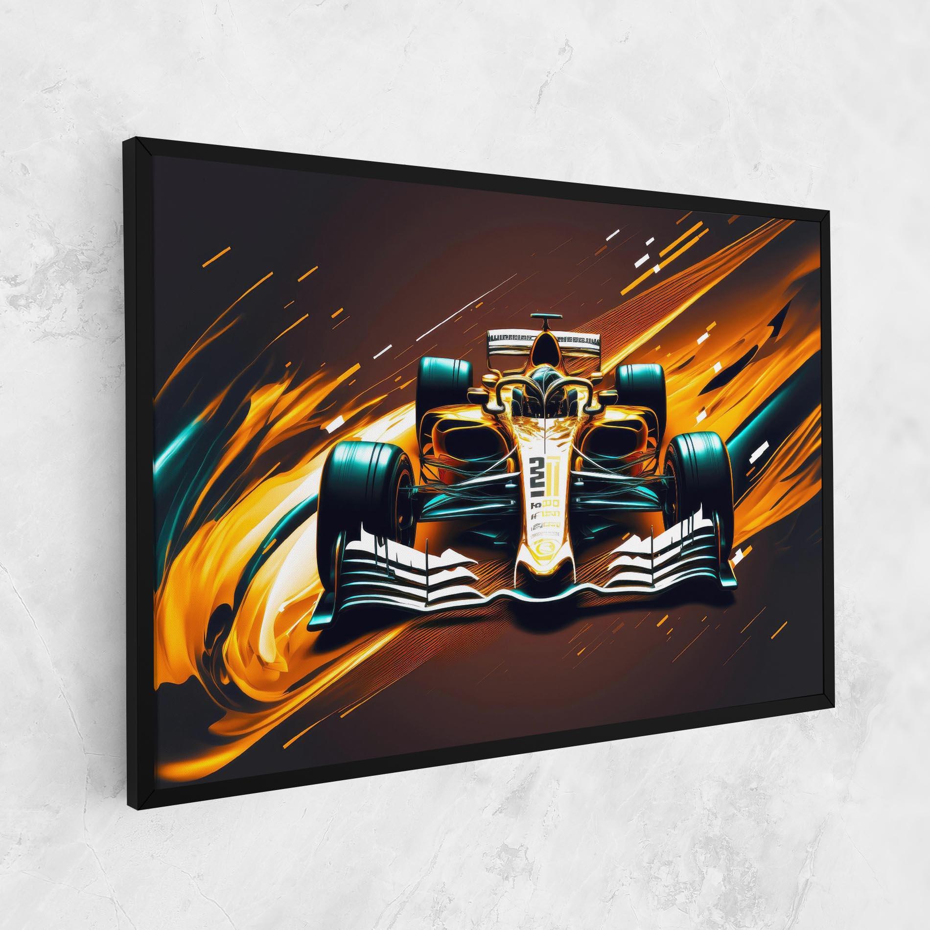 Tablou Canvas Orange Racing Car mockup 1