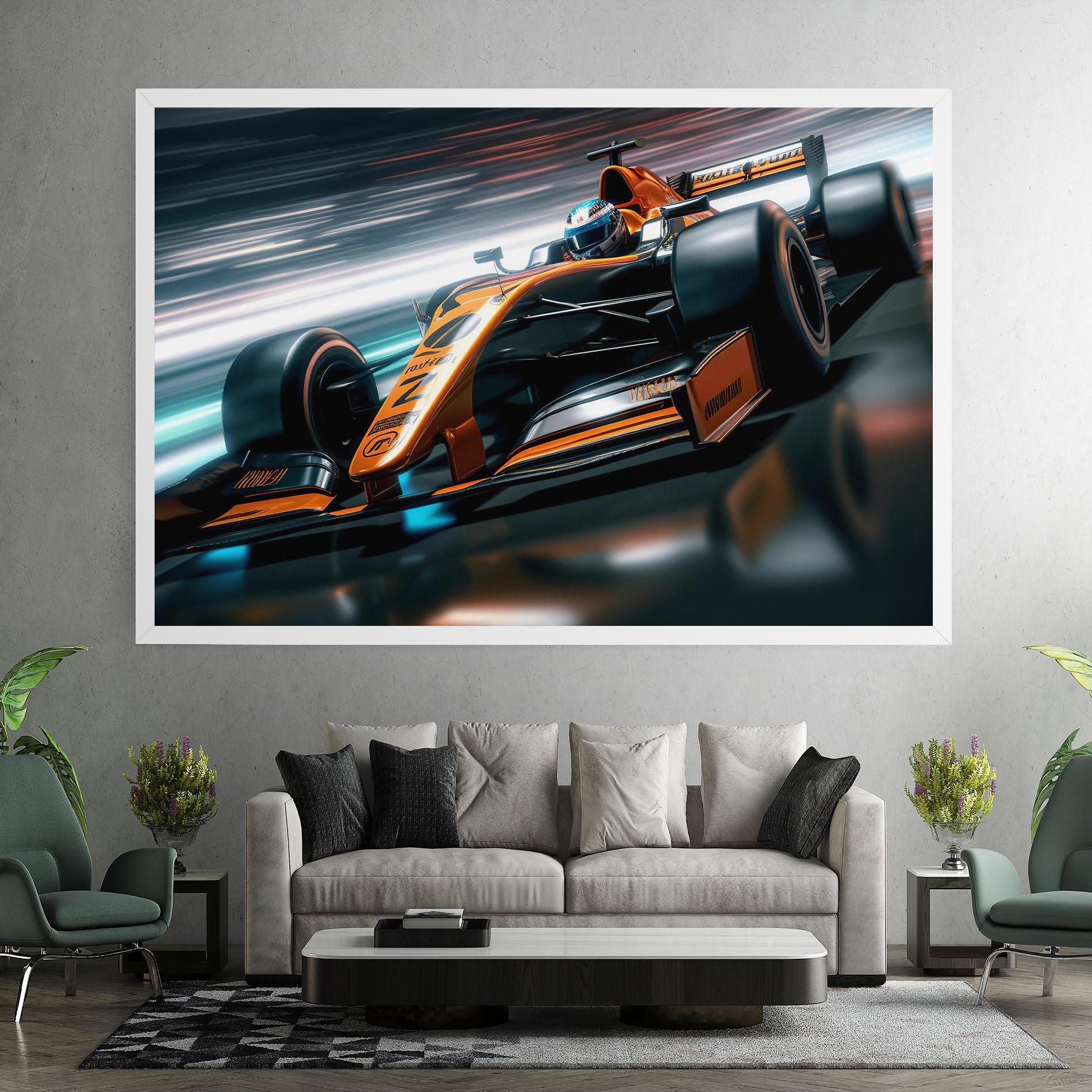 Tablou Canvas Orange F1 Car mockup 7