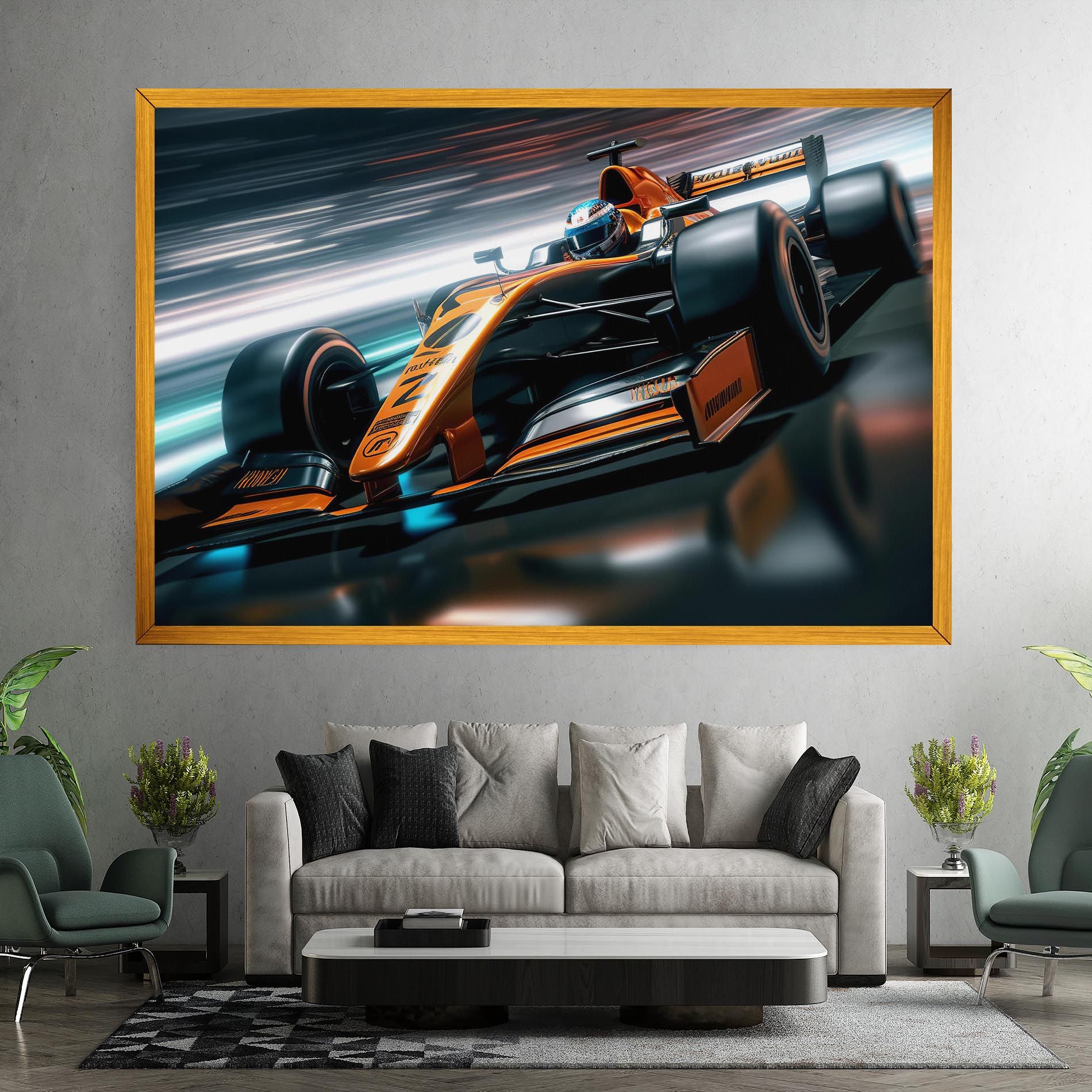 Orange F1 Car mockup 7