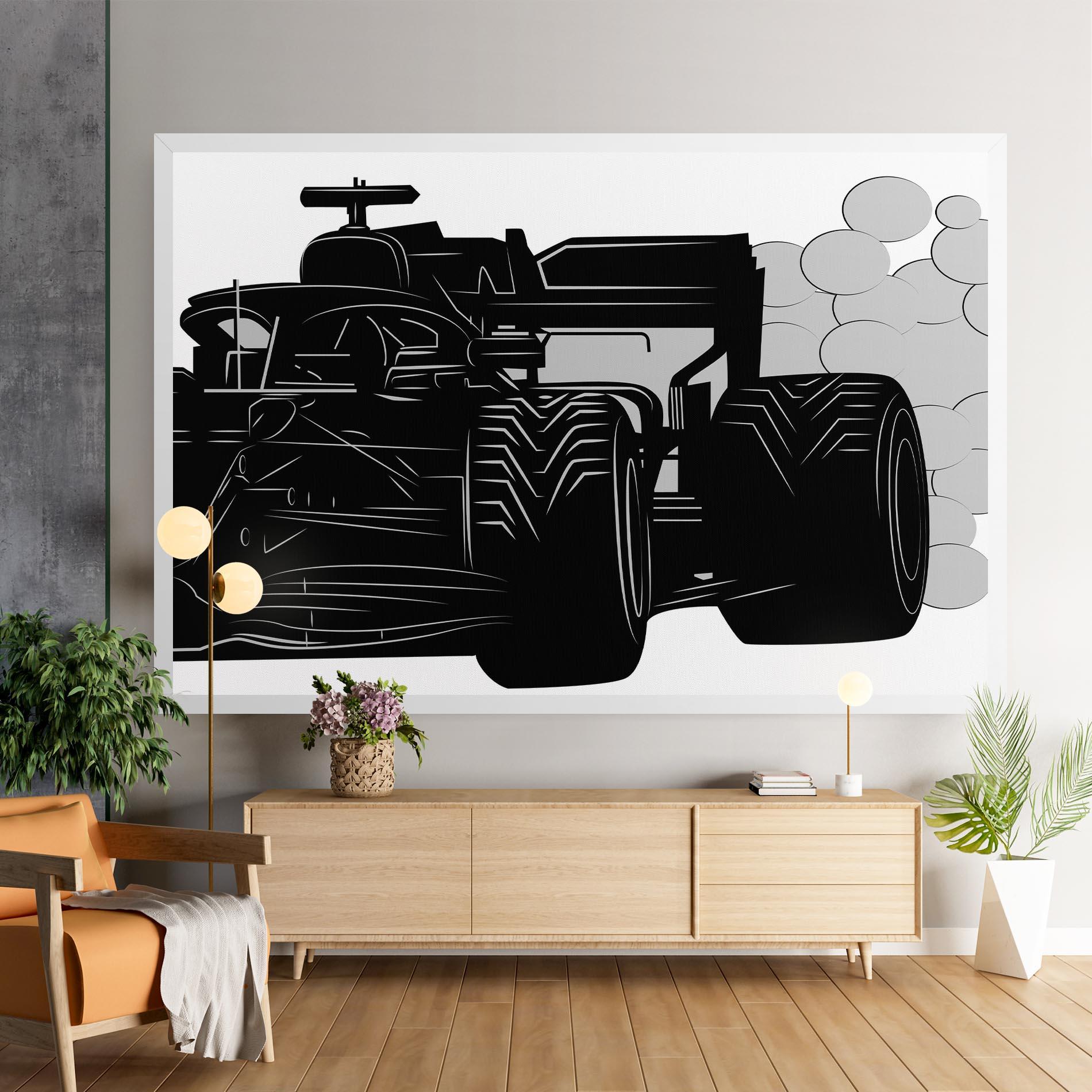 Tablou Canvas Car F1 Smoke mockup 9