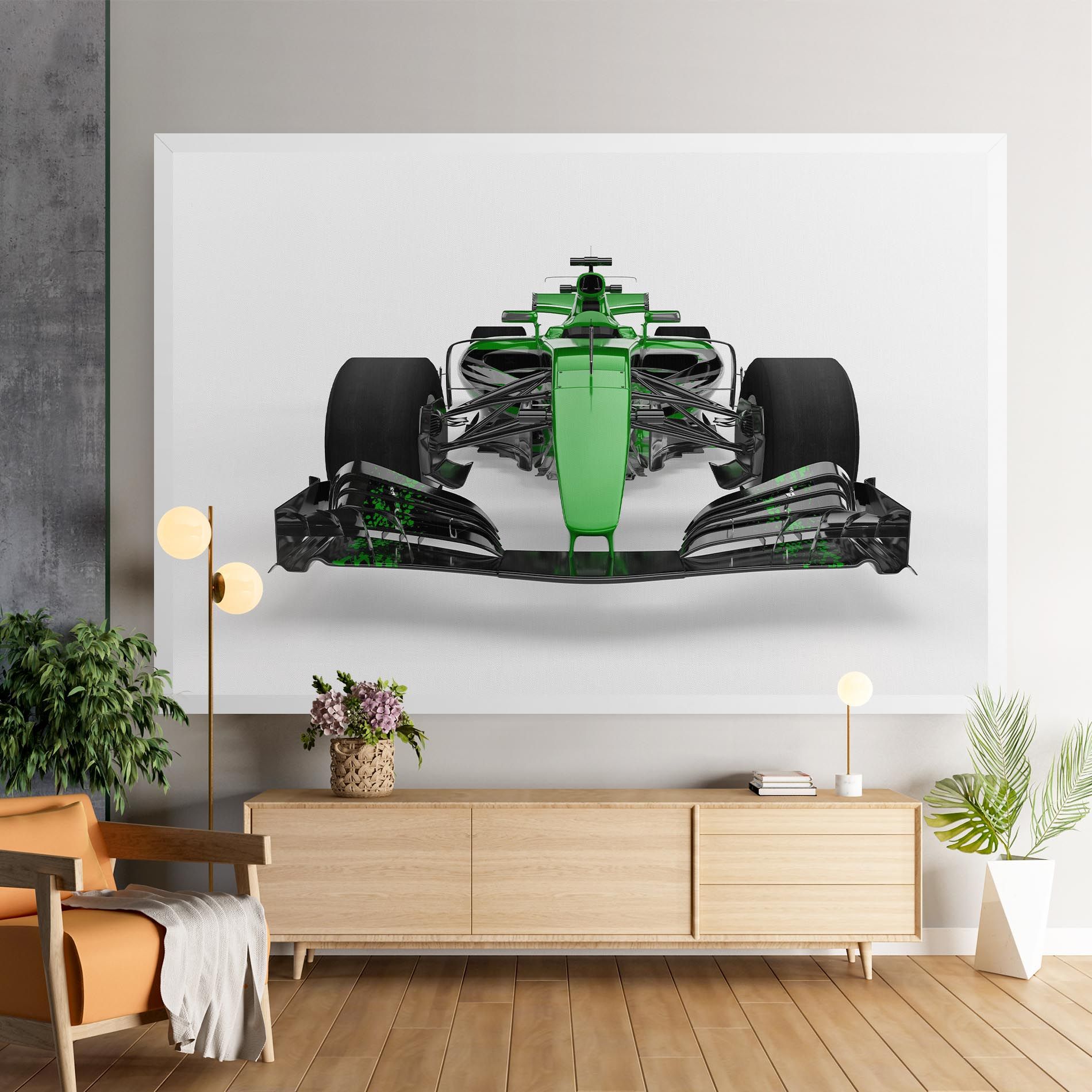 Green F1 Car mockup 9