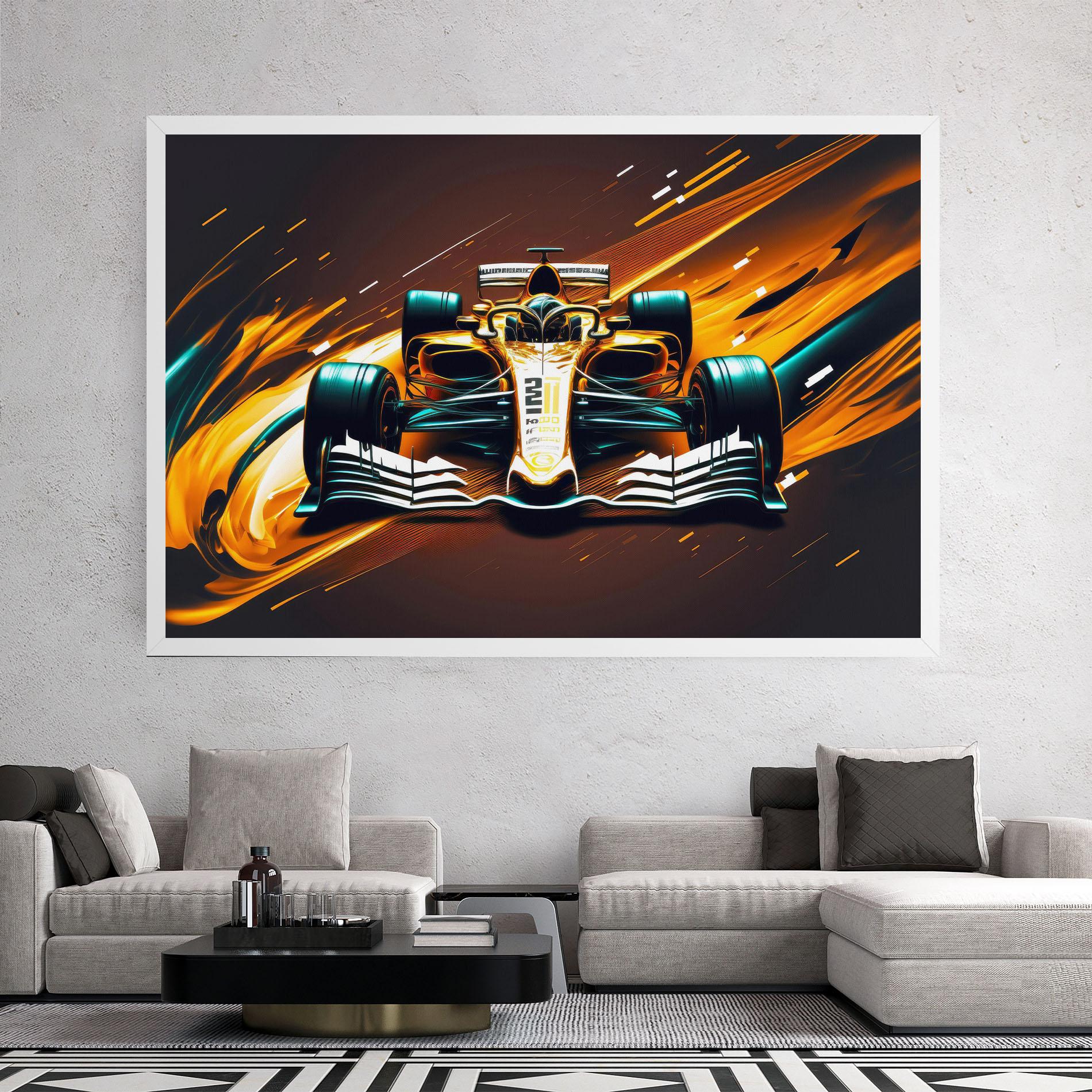 Tablou Canvas Orange Racing Car mockup 2