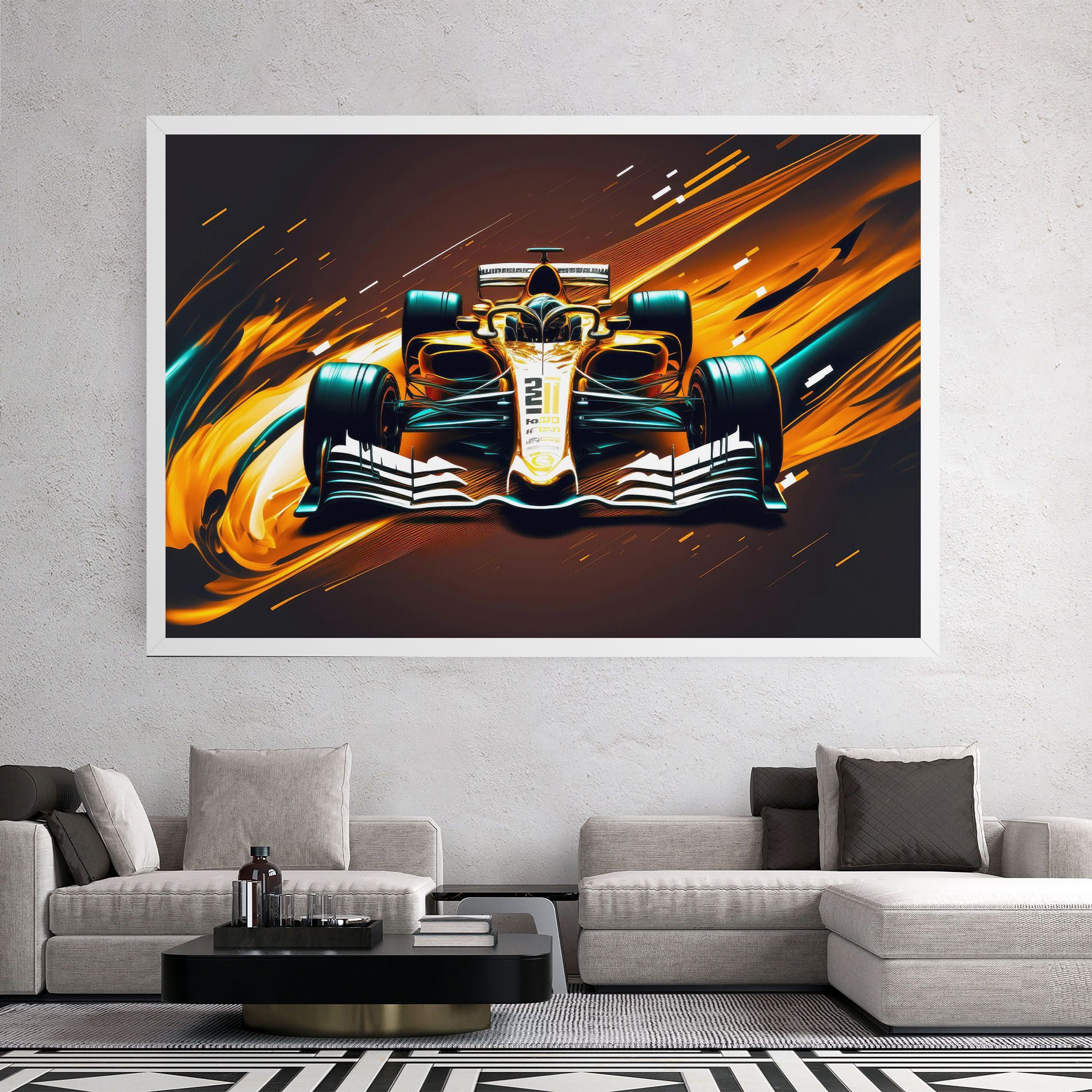 Orange Racing Car mockup 2