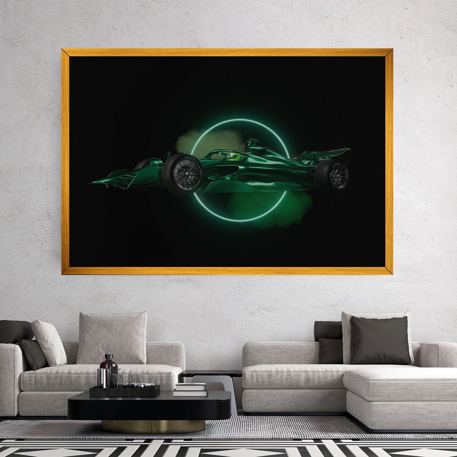 Tablou Canvas Green Racing Car mockup 2