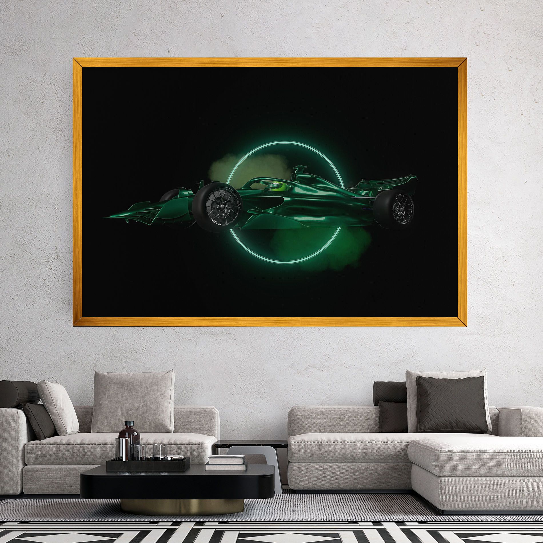 Green Racing Car mockup 2