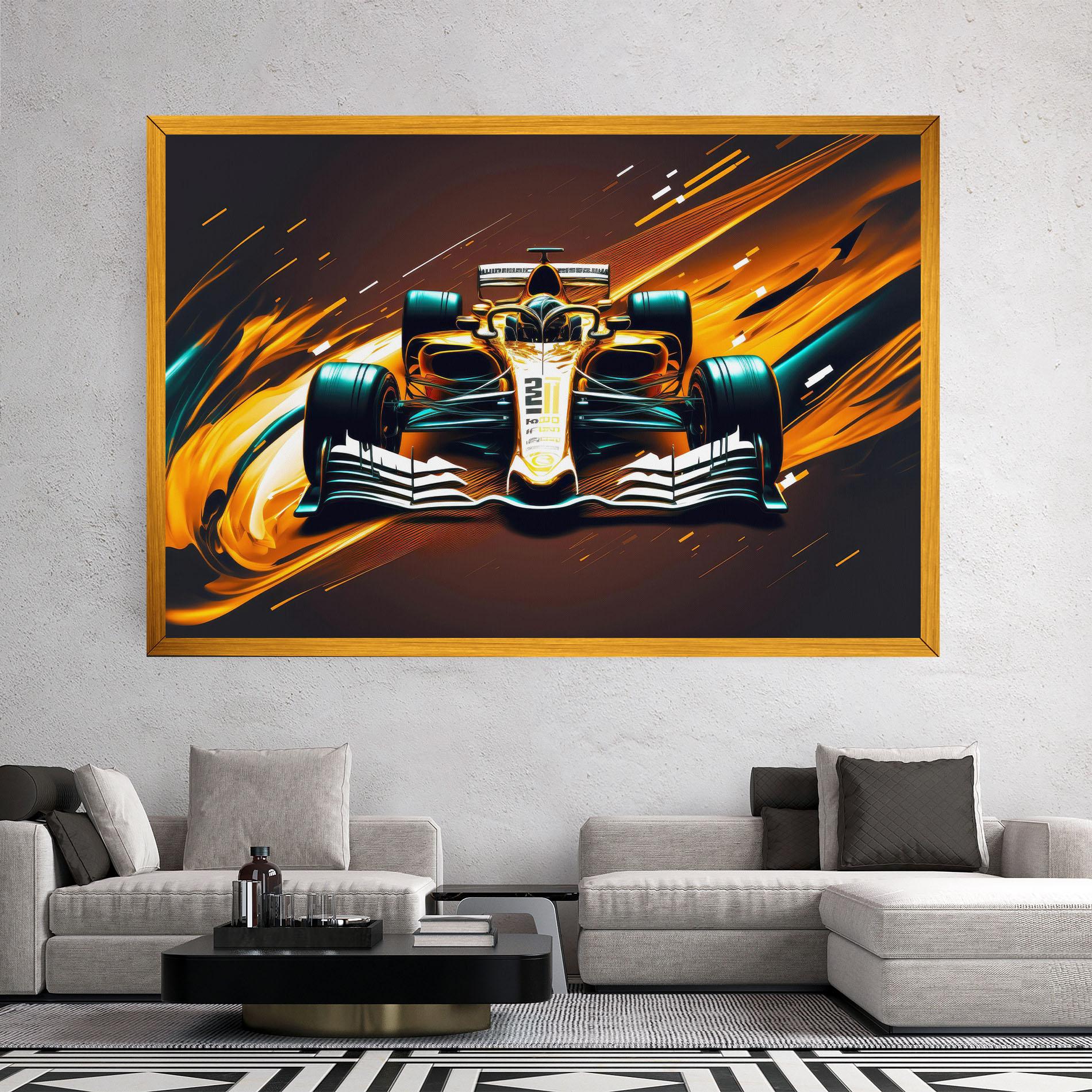 Tablou Canvas Orange Racing Car mockup 2