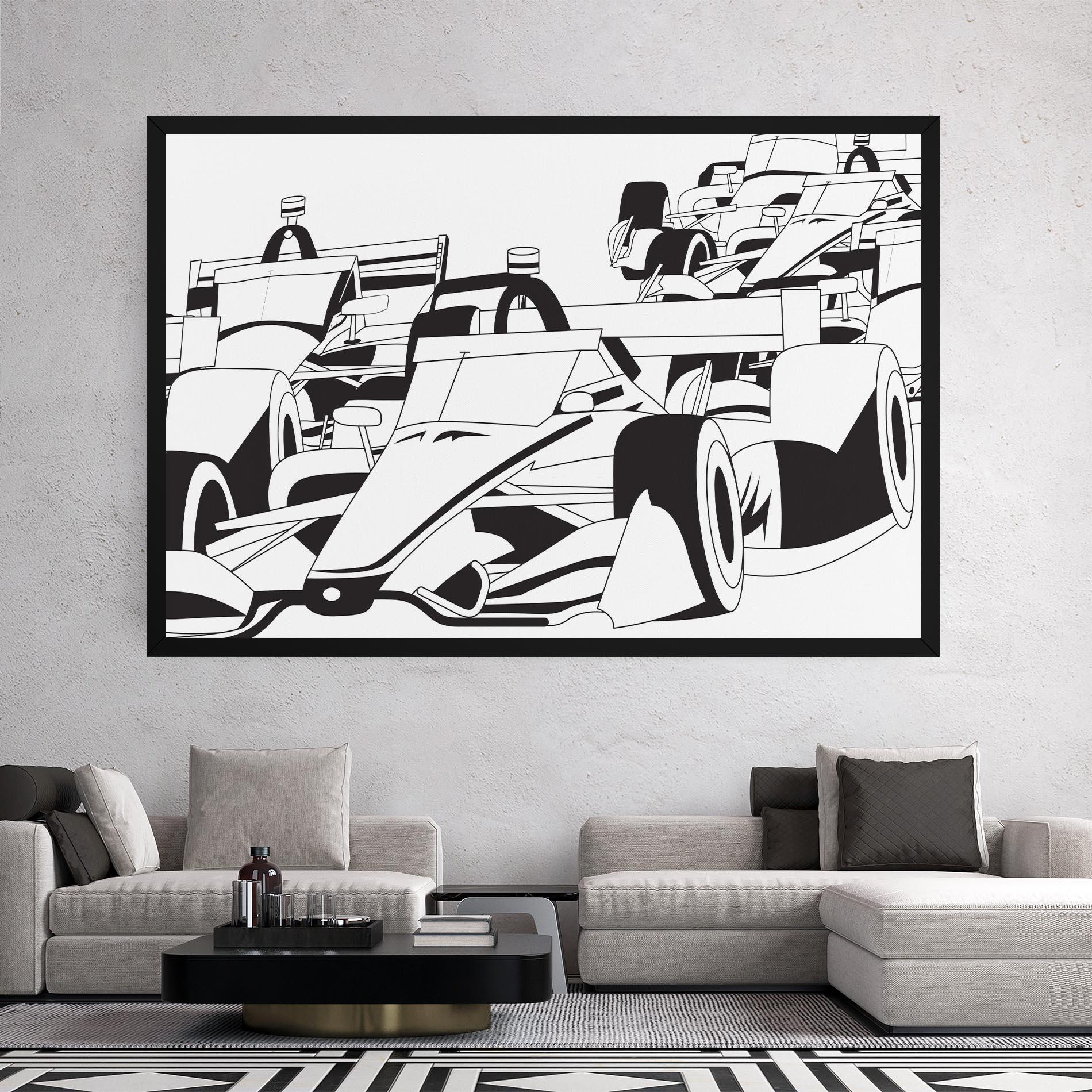 Tablou Canvas Grand Prix Cars mockup 2