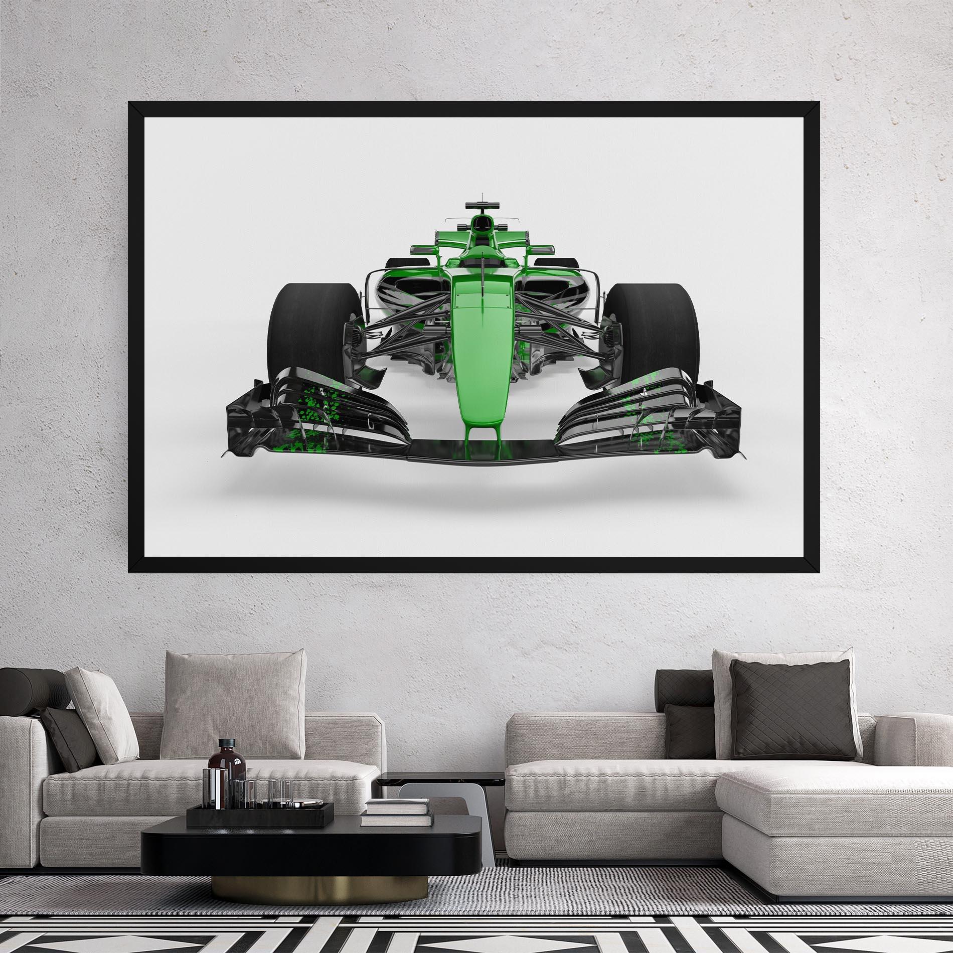 Tablou Canvas Green F1 Car mockup 2