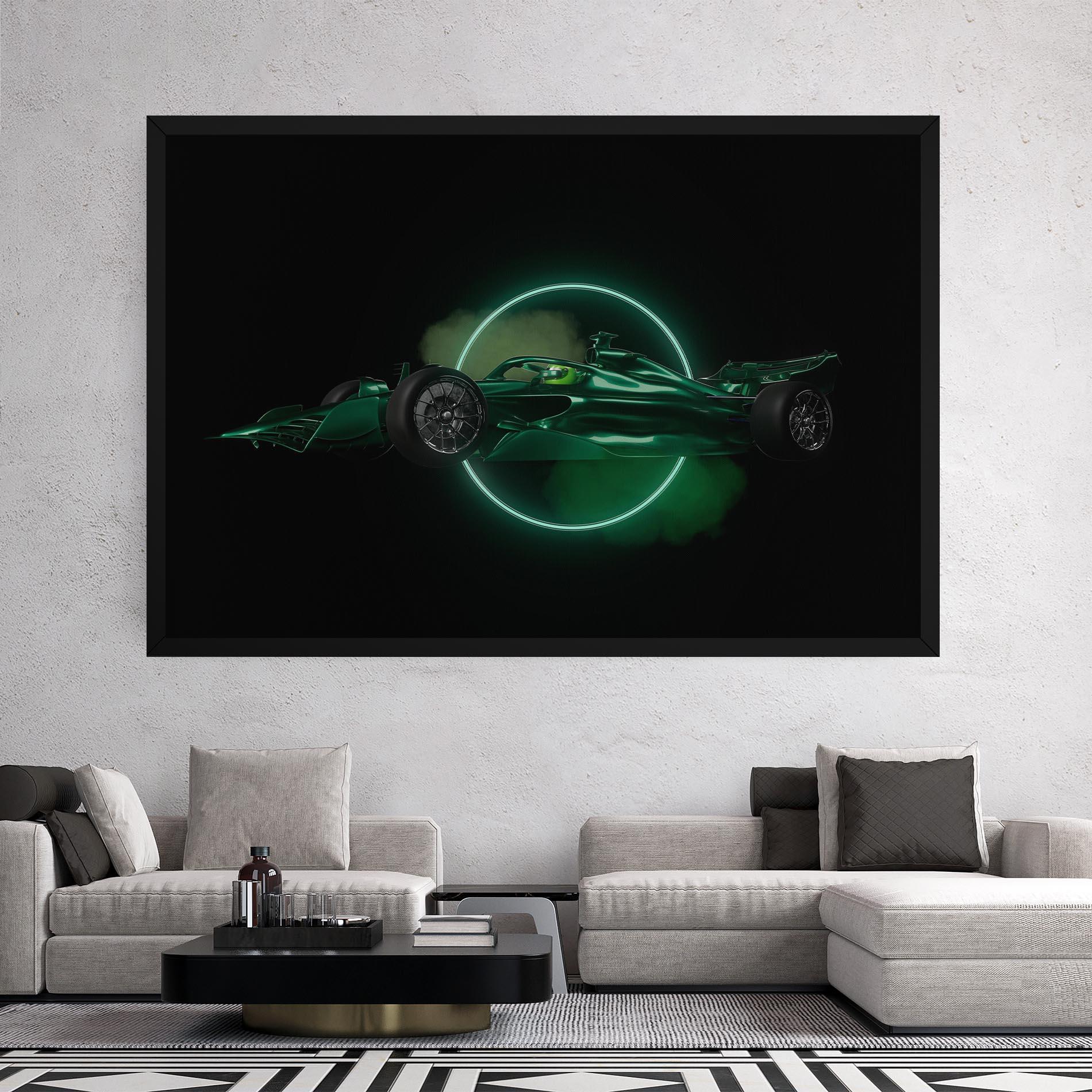 Tablou Canvas Green Racing Car mockup 2