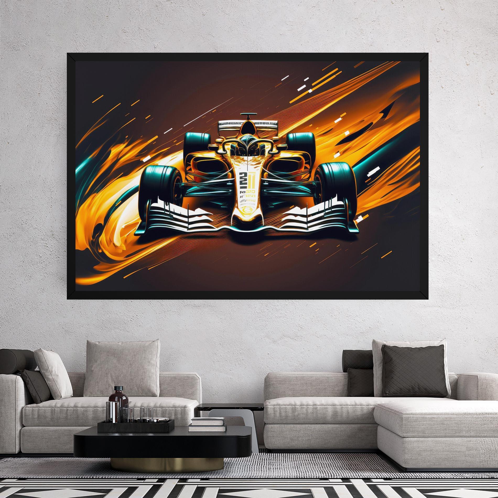 Tablou Canvas Orange Racing Car mockup 2