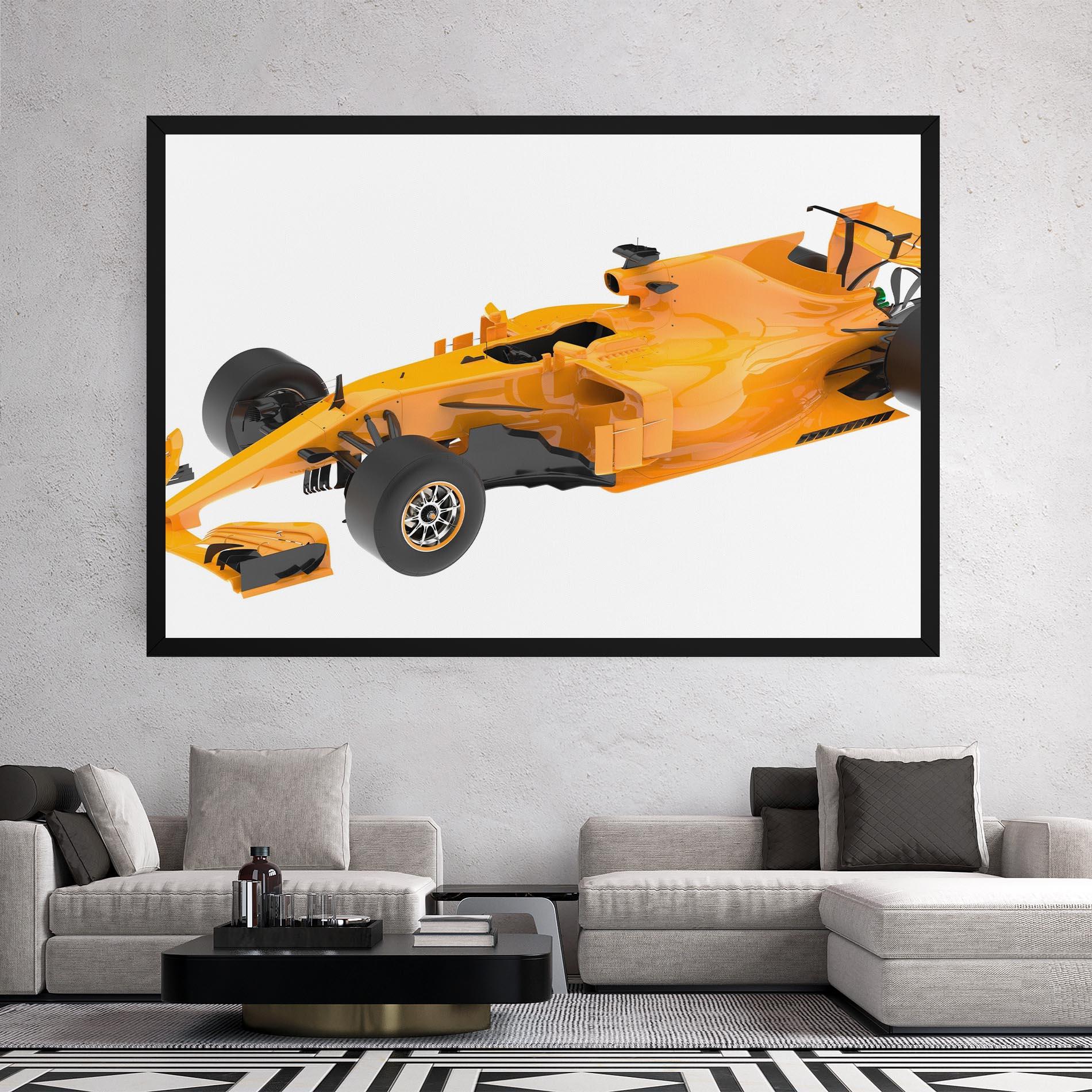 Tablou Canvas Yellow F1 Toy mockup 2
