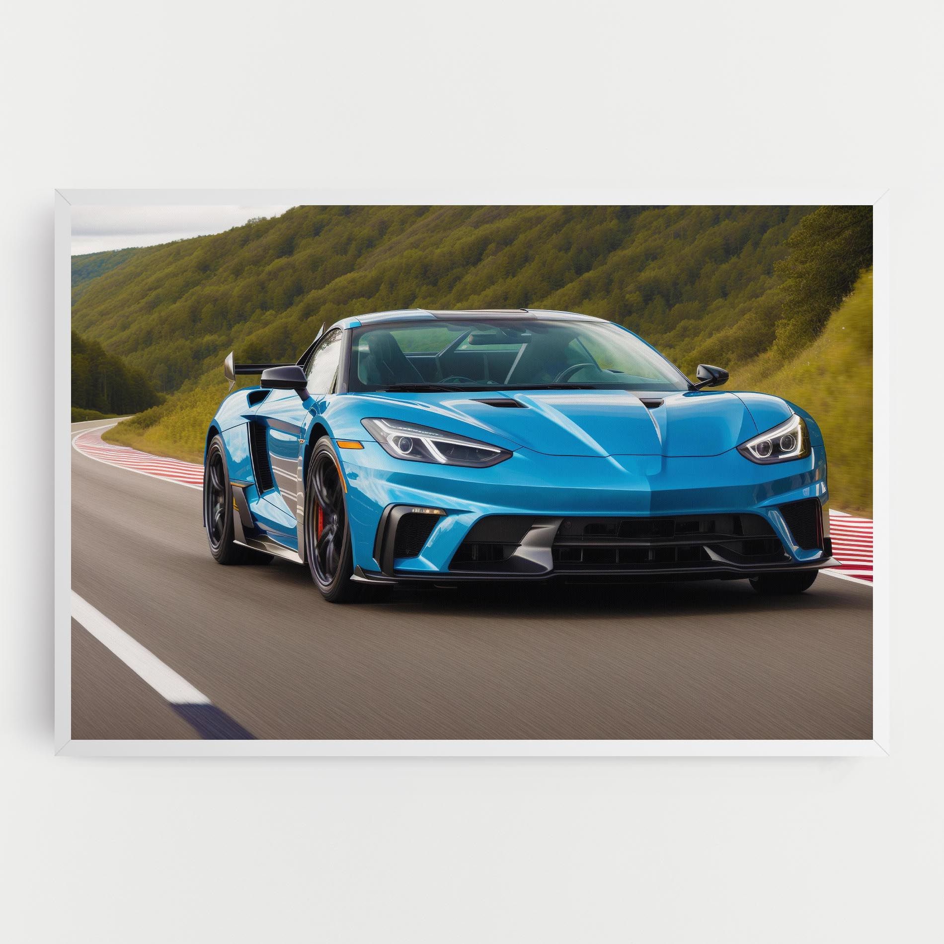 Blue Sport Car mockup 0
