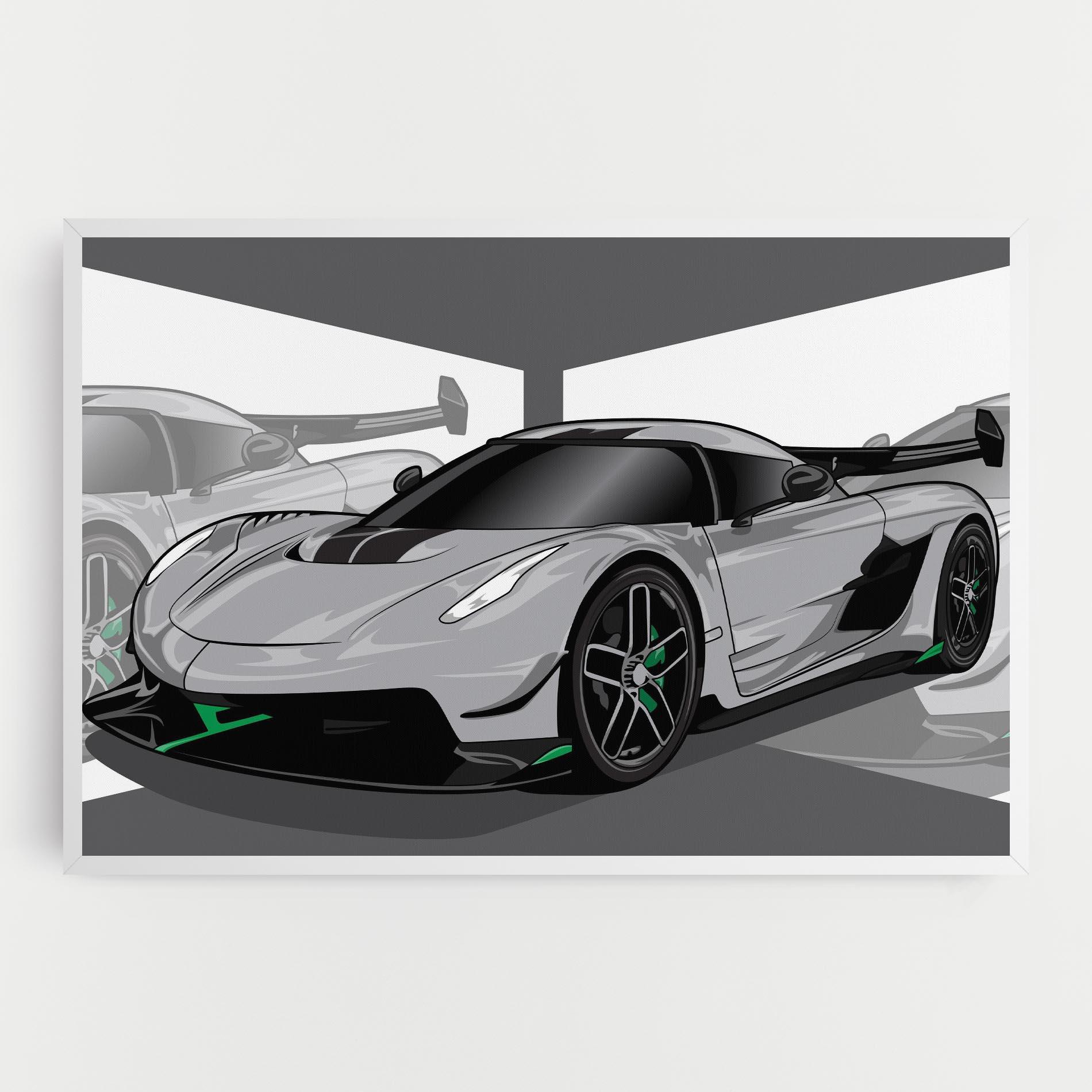Tablou Canvas Grey Sport Car mockup 0