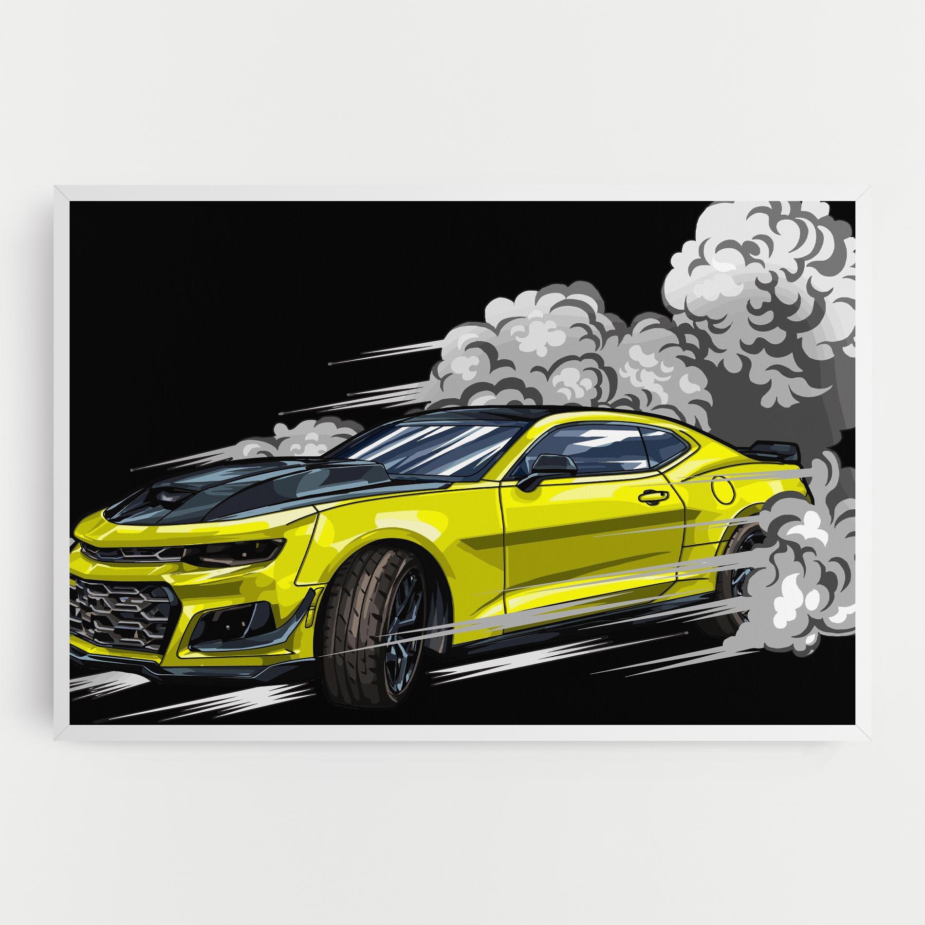 Tablou Canvas Racing Car Smoke mockup 0