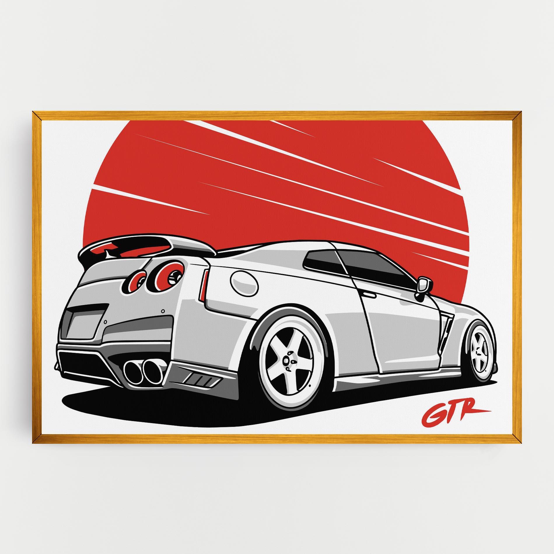 Tablou Canvas Grey Gtr Car mockup 0