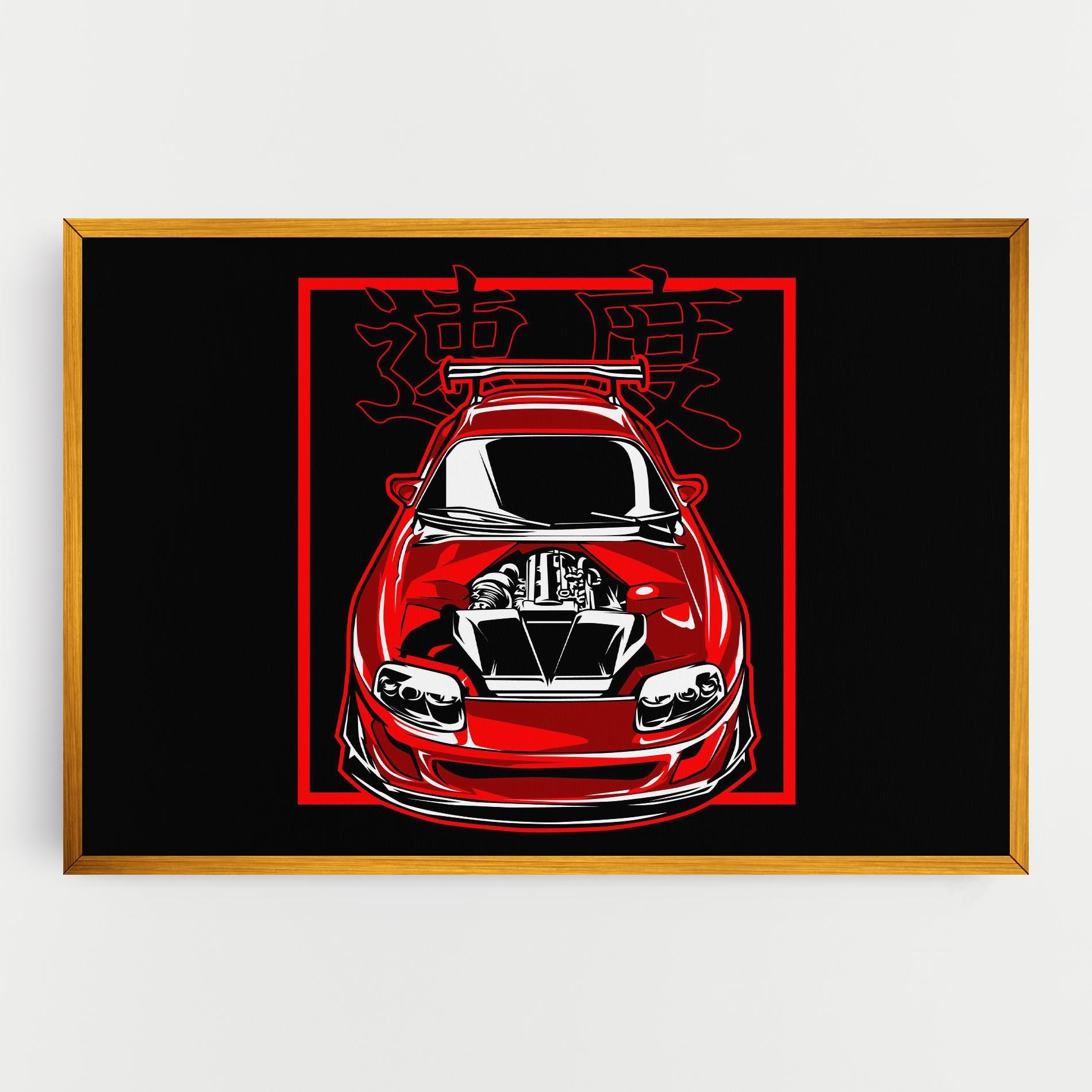 Tablou Canvas Japanese Red Car mockup 0