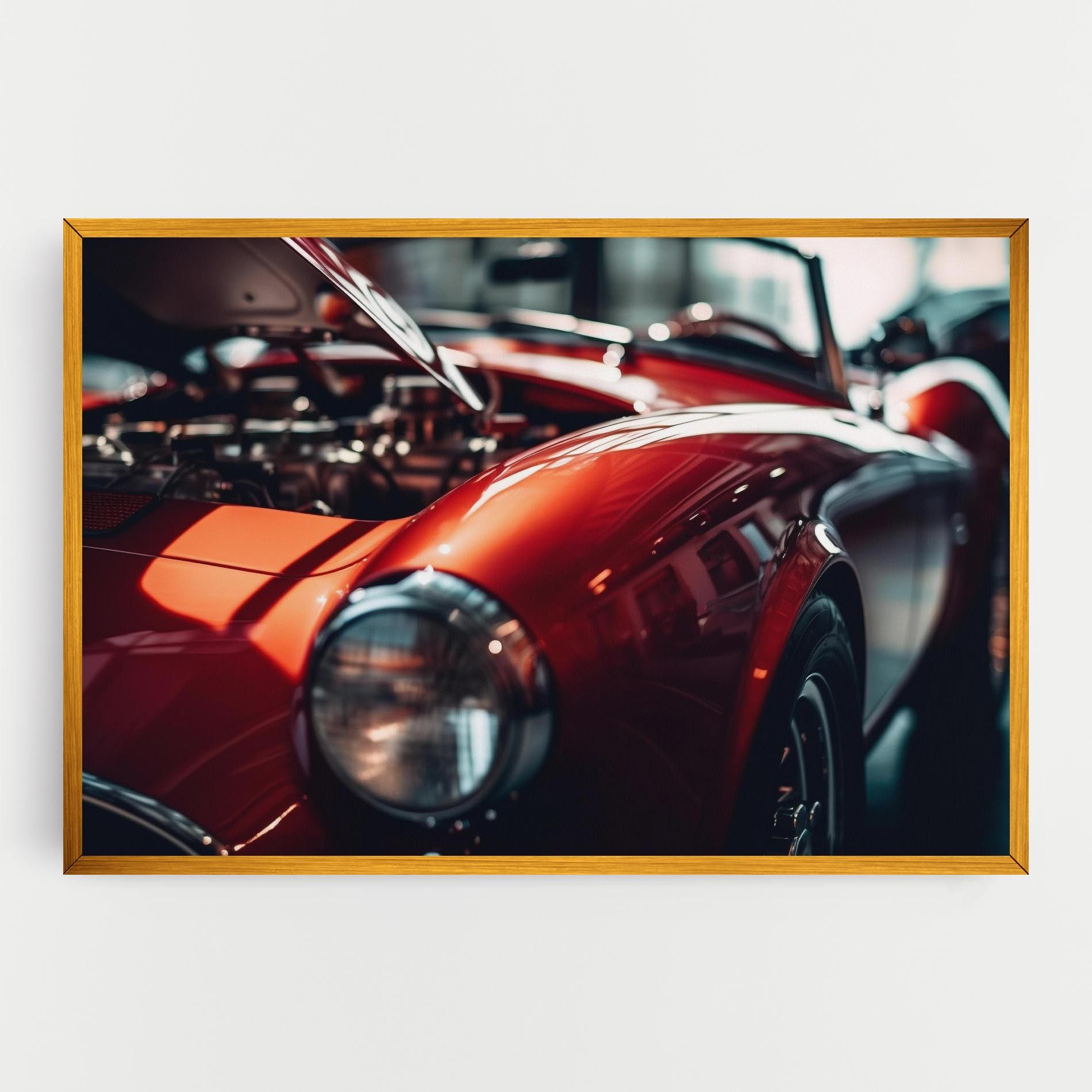 Old Vintage Red Car mockup 0