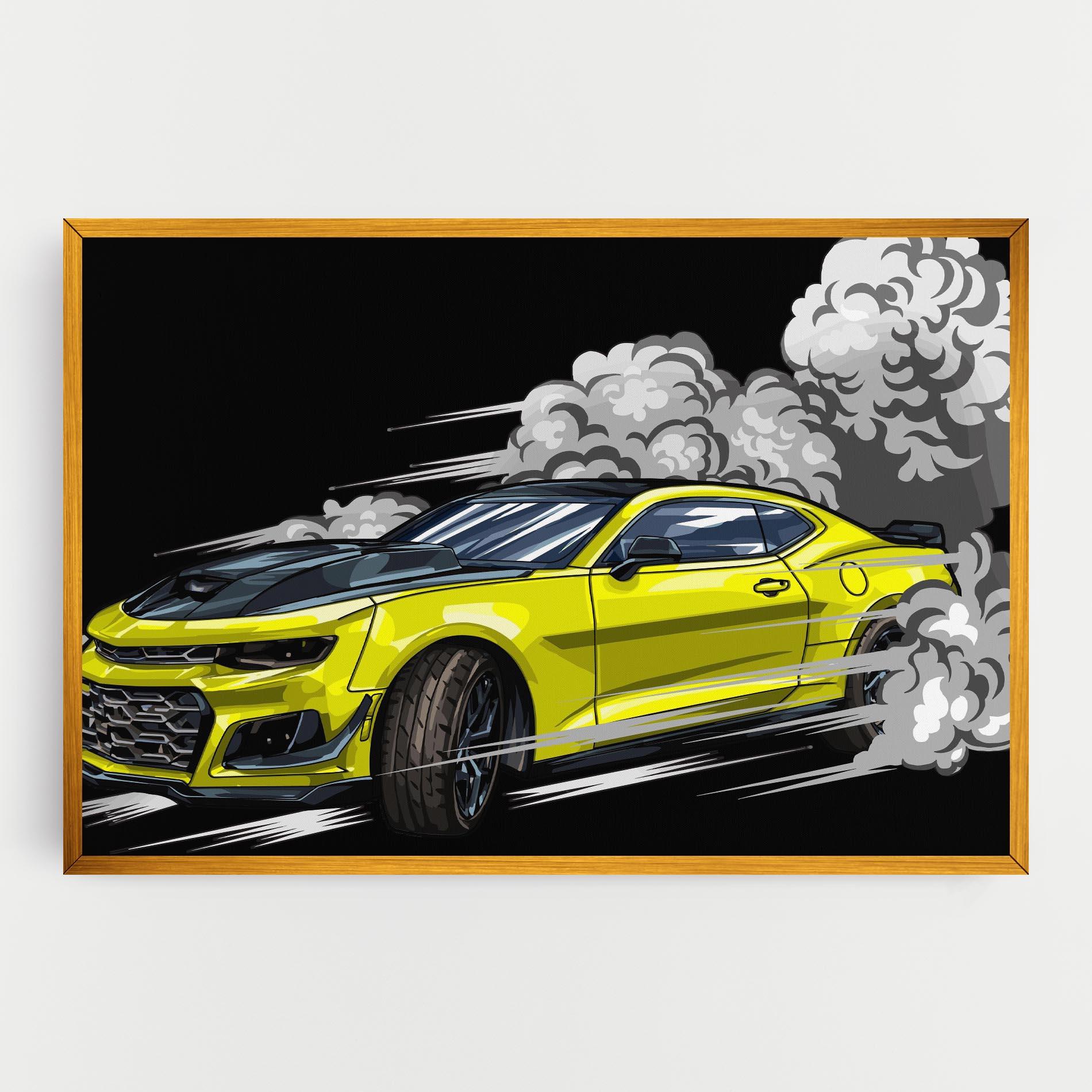 Tablou Canvas Racing Car Smoke mockup 0