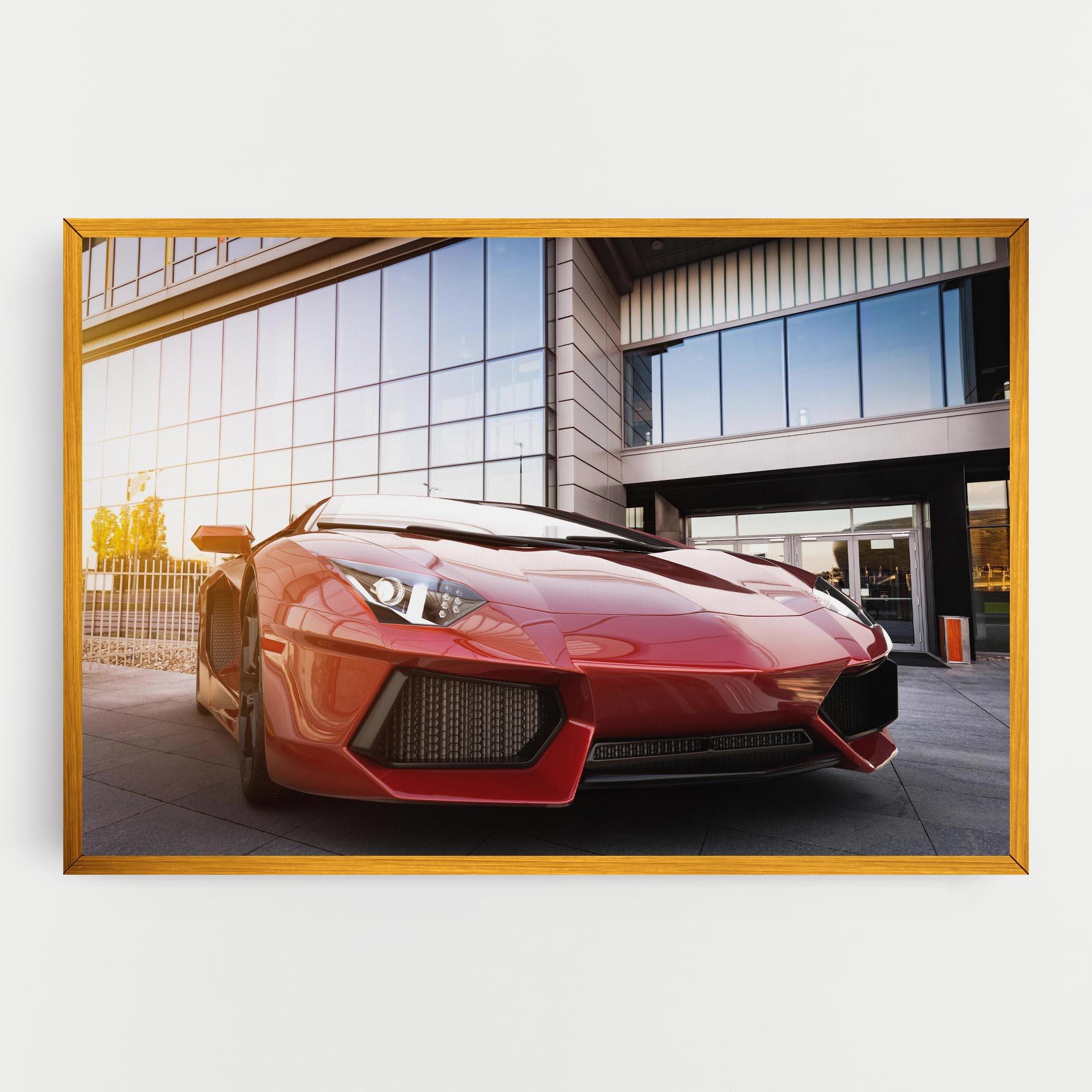 Tablou Canvas Red Lambo Outside mockup 0