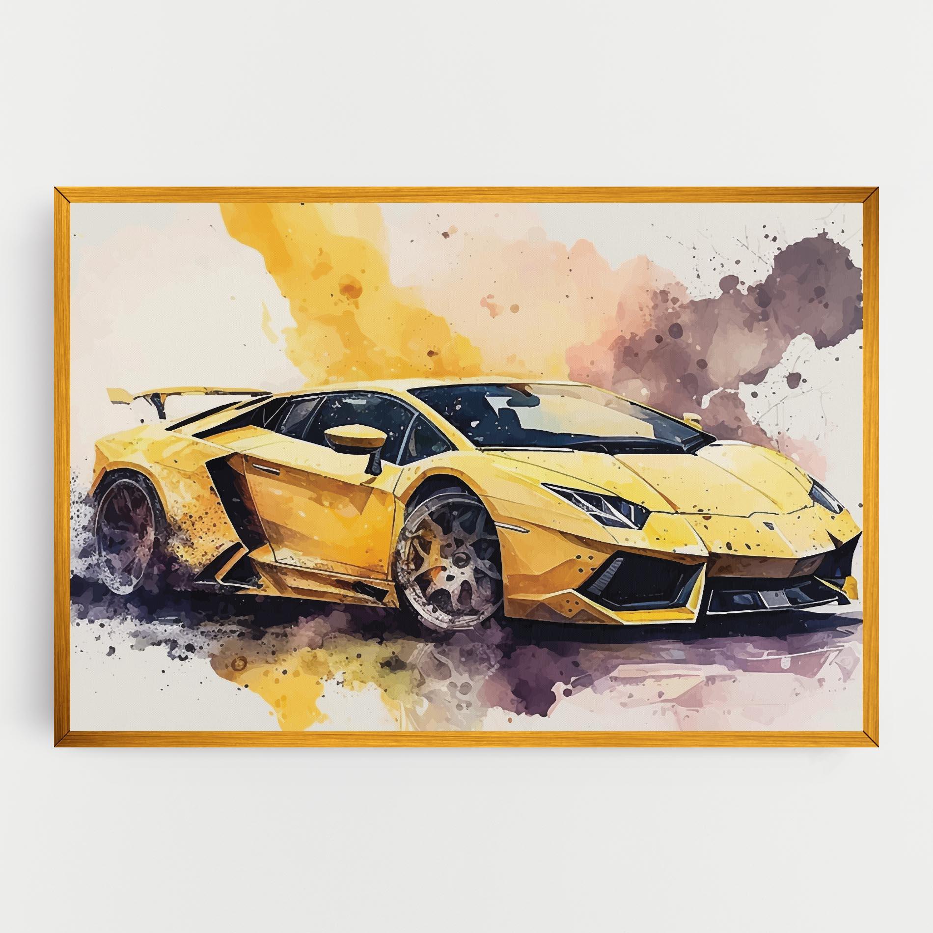 Tablou Canvas Watercolor Sport Car mockup 0