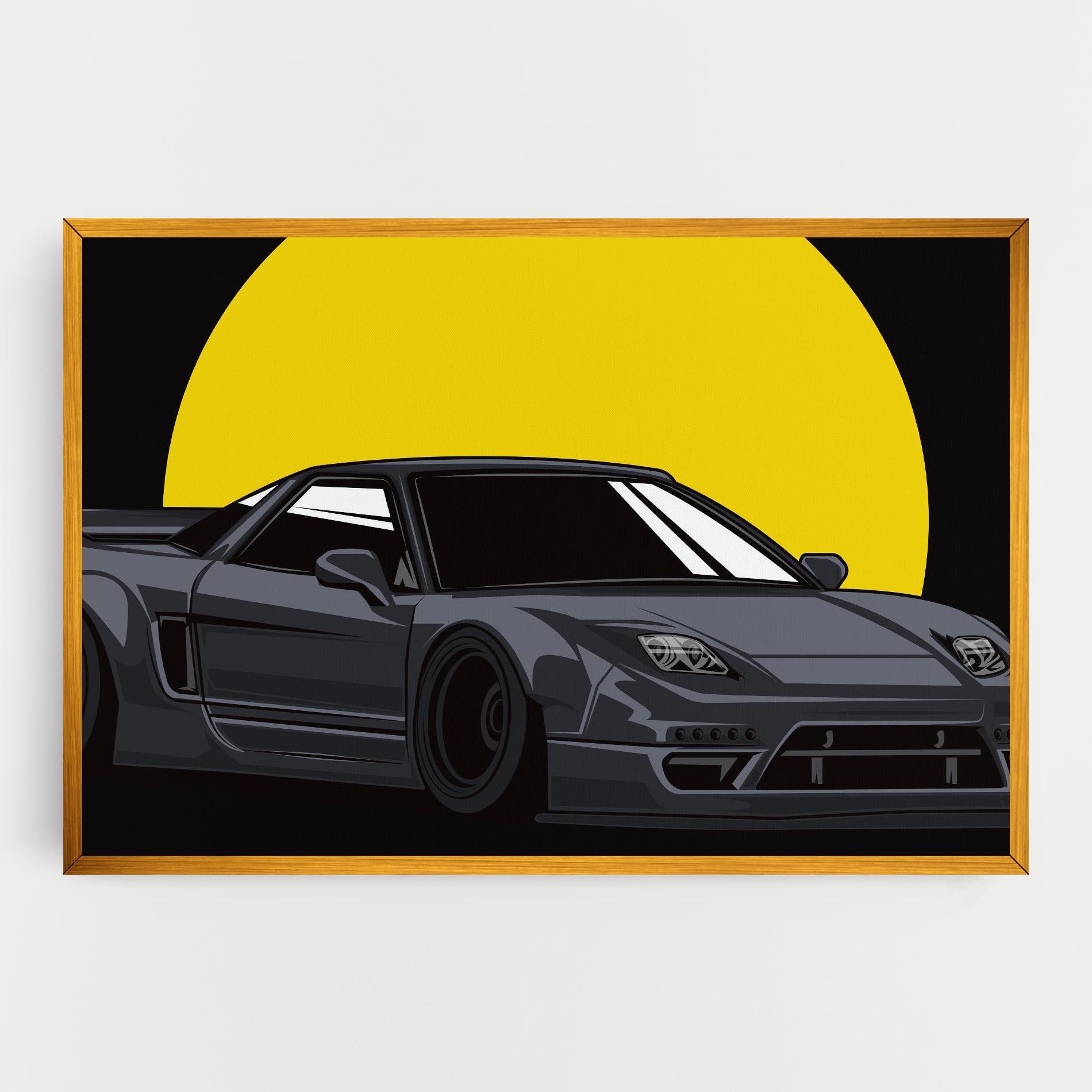 Tablou Canvas Yellow Sun Car mockup 0