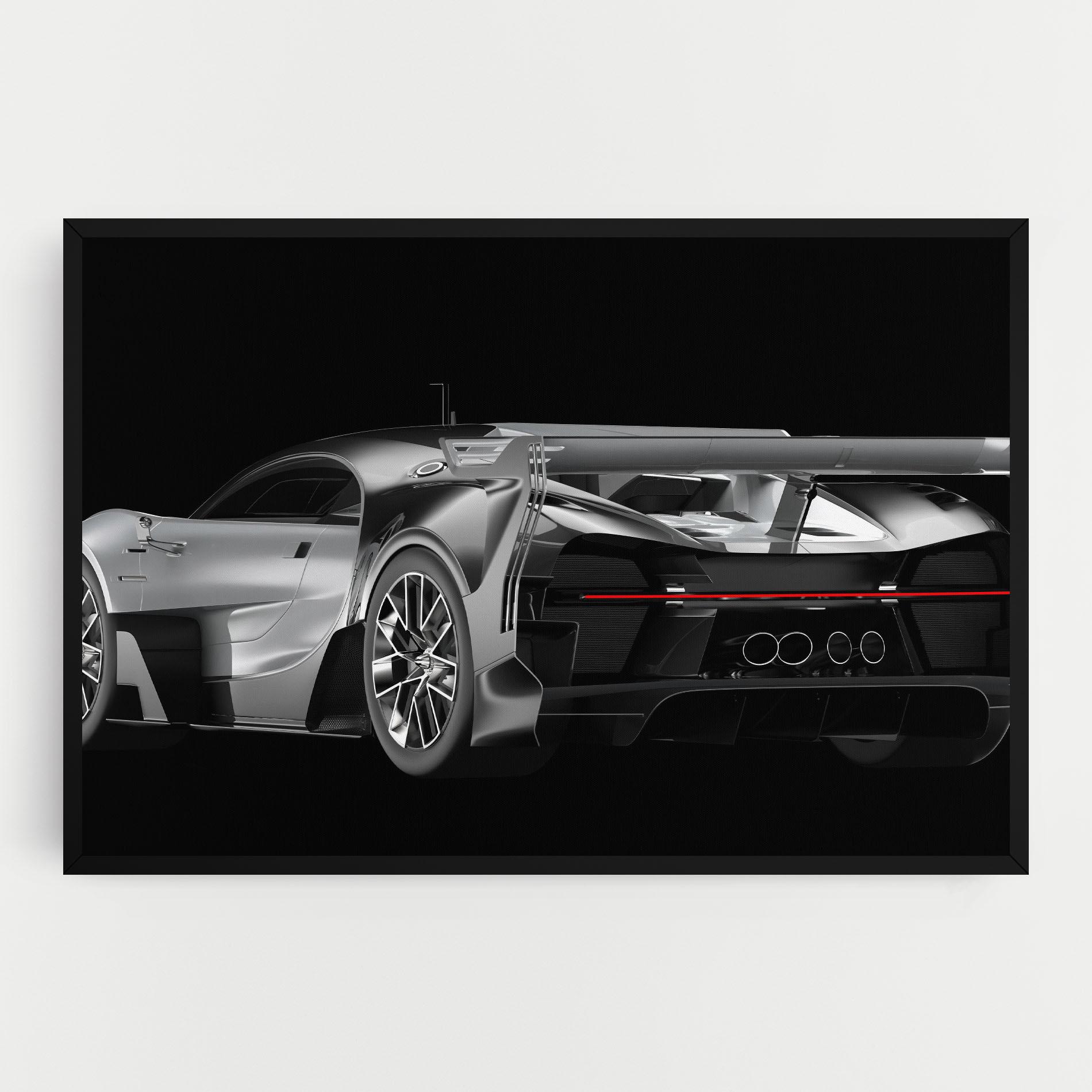 Tablou Canvas Black Rear Hypercar mockup 0