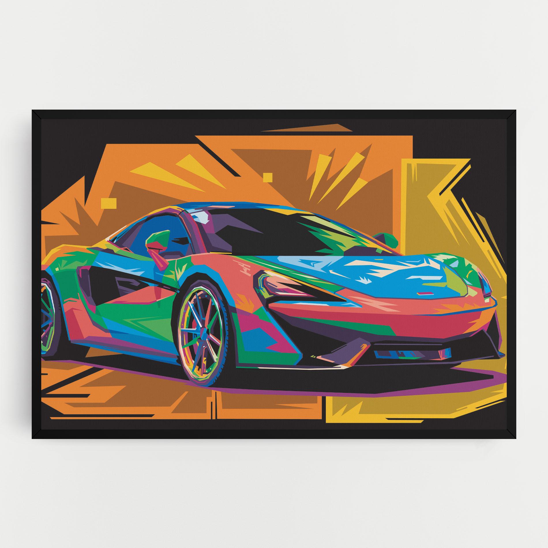 Tablou Canvas Colorful Sport Car mockup 0