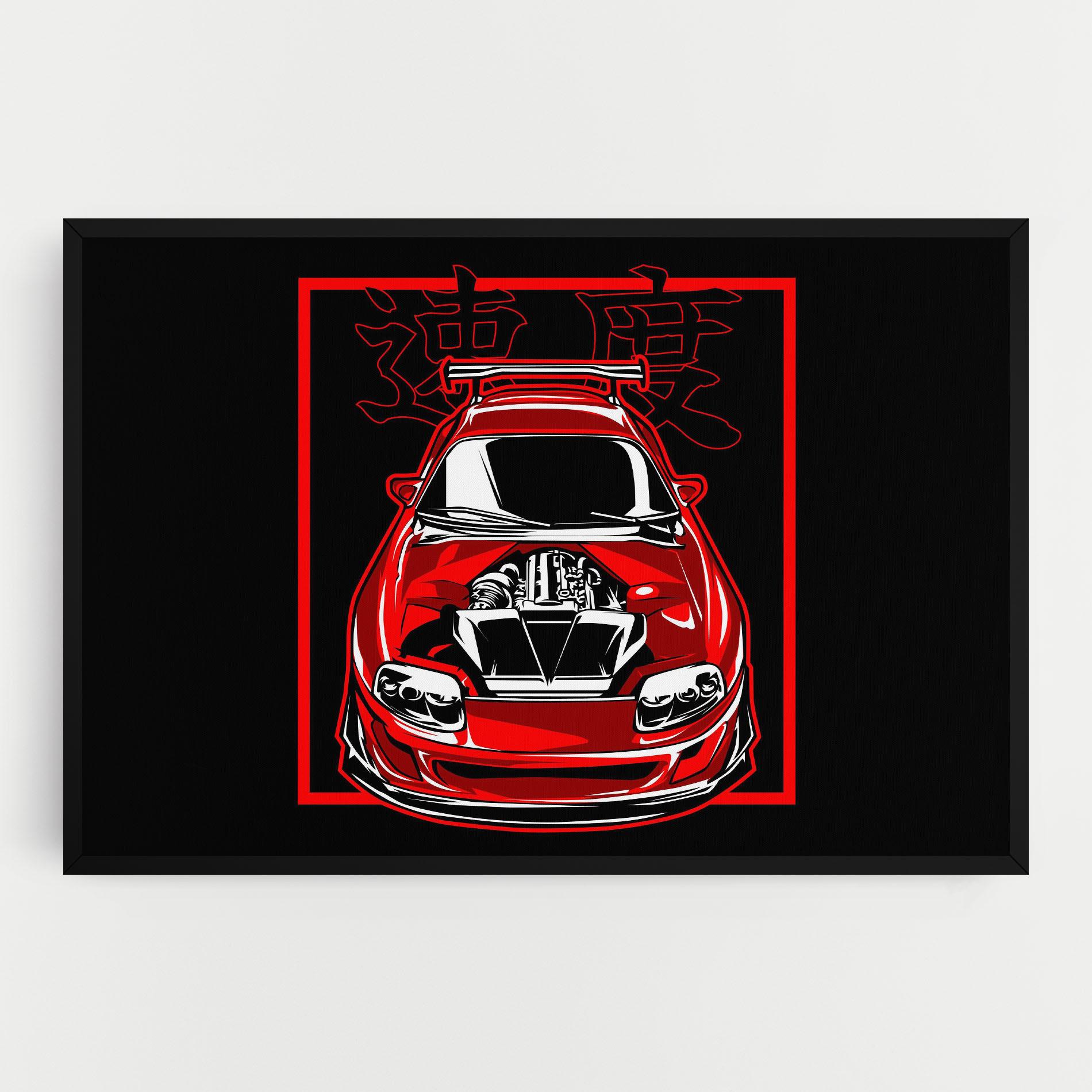 Tablou Canvas Japanese Red Car mockup 0