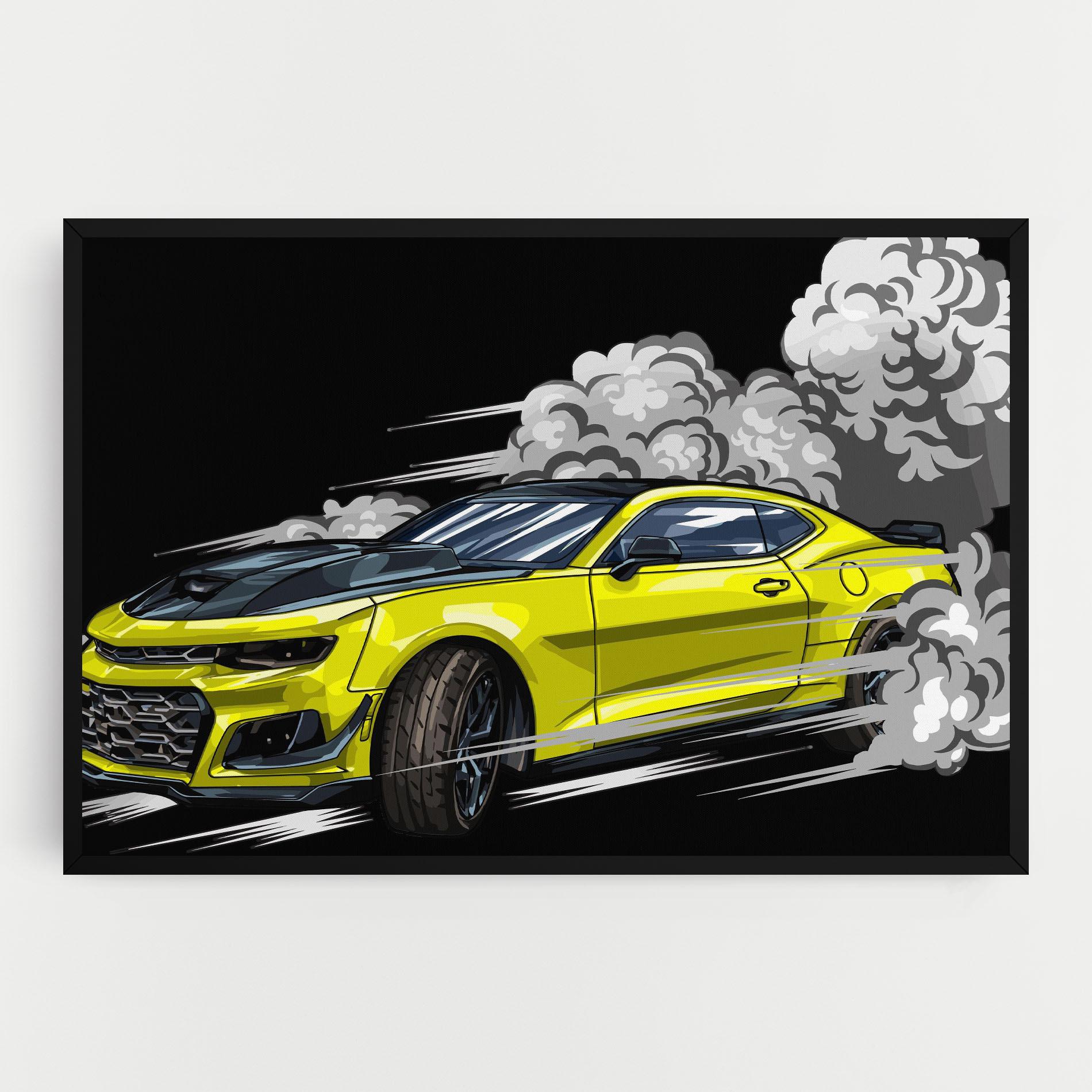 Tablou Canvas Racing Car Smoke mockup 0
