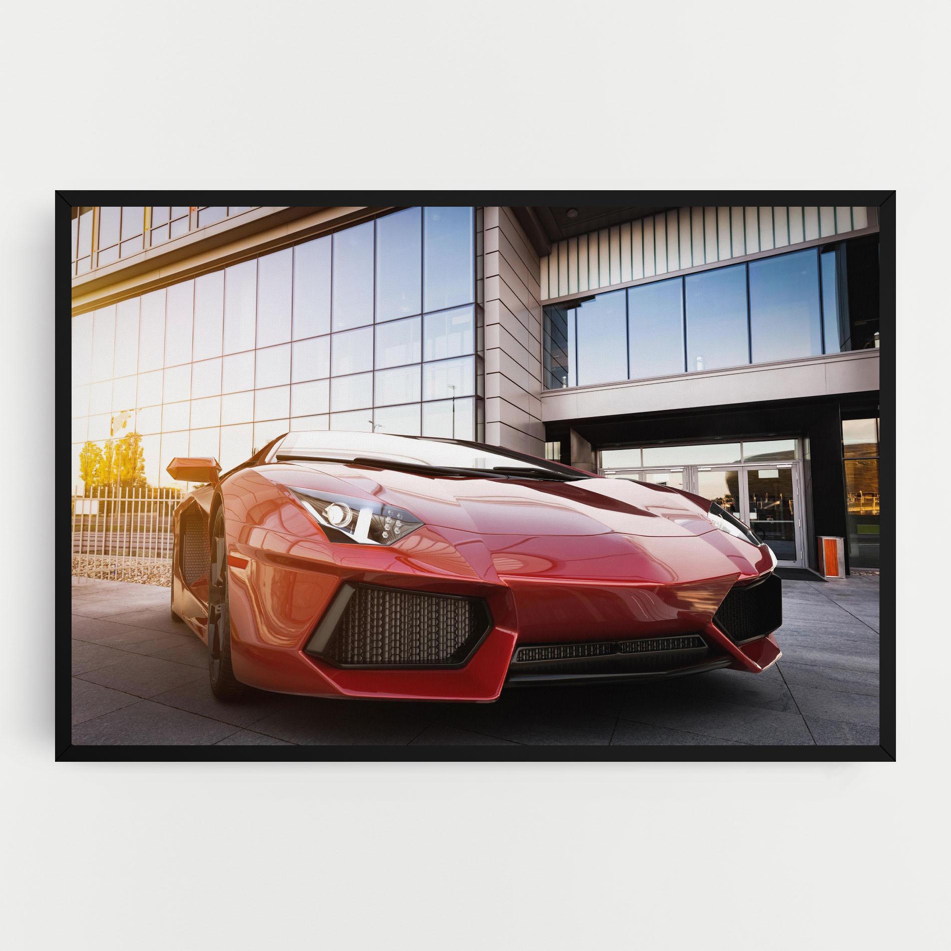 Tablou Canvas Red Lambo Outside mockup 0