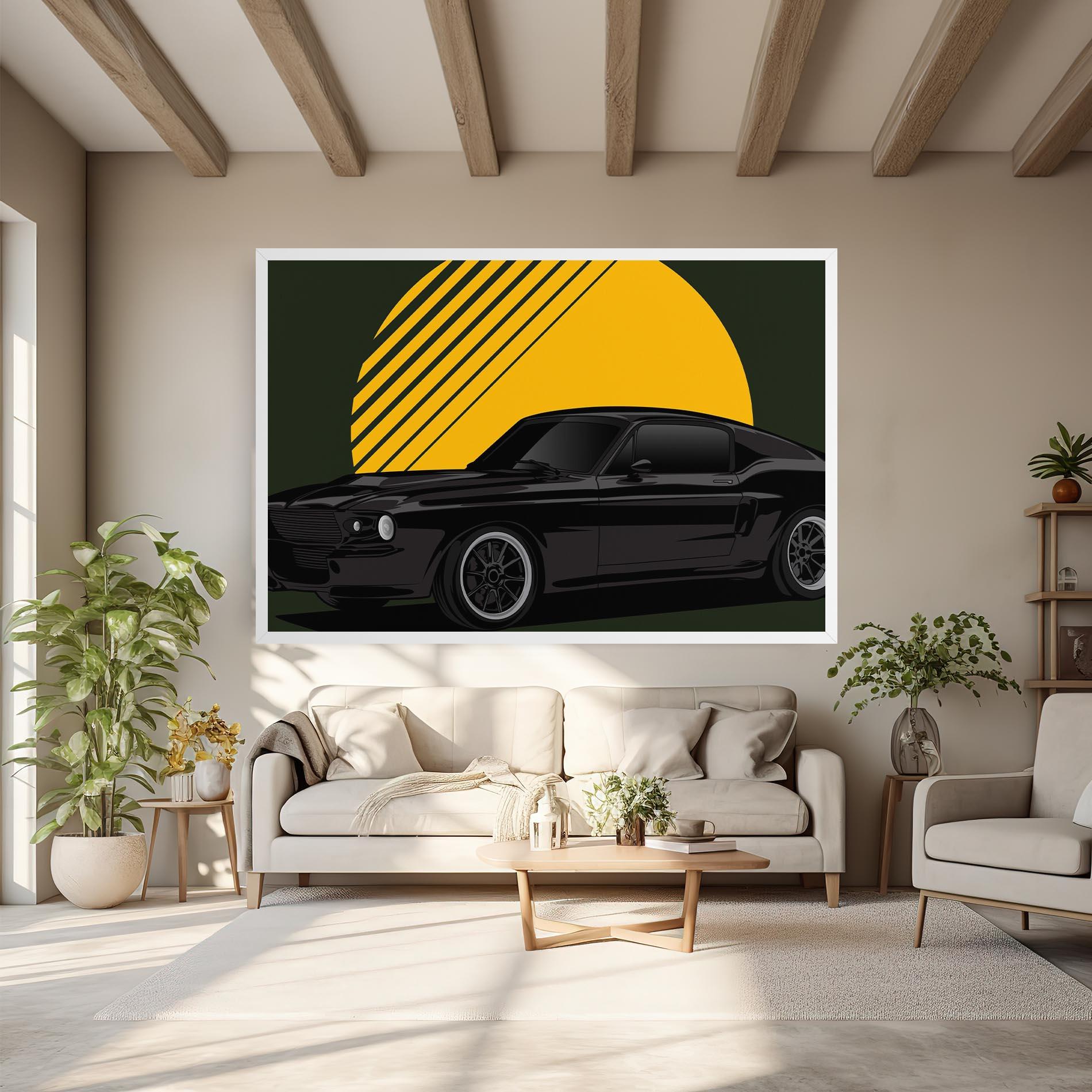 Tablou Canvas Black Car Sun mockup 6