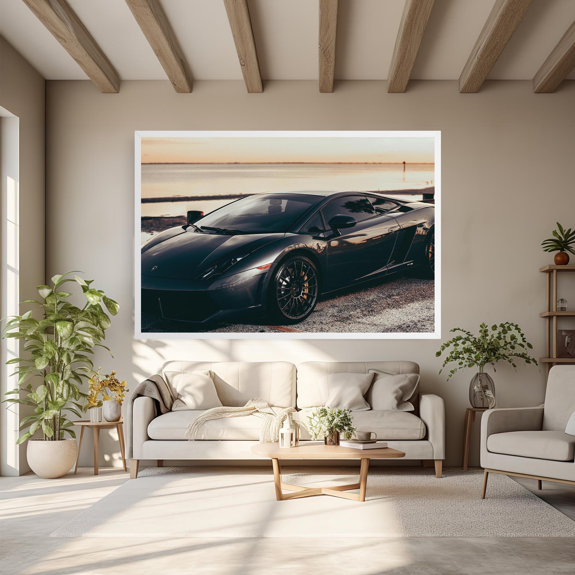 Tablou Canvas Black Lambo Sea mockup 6
