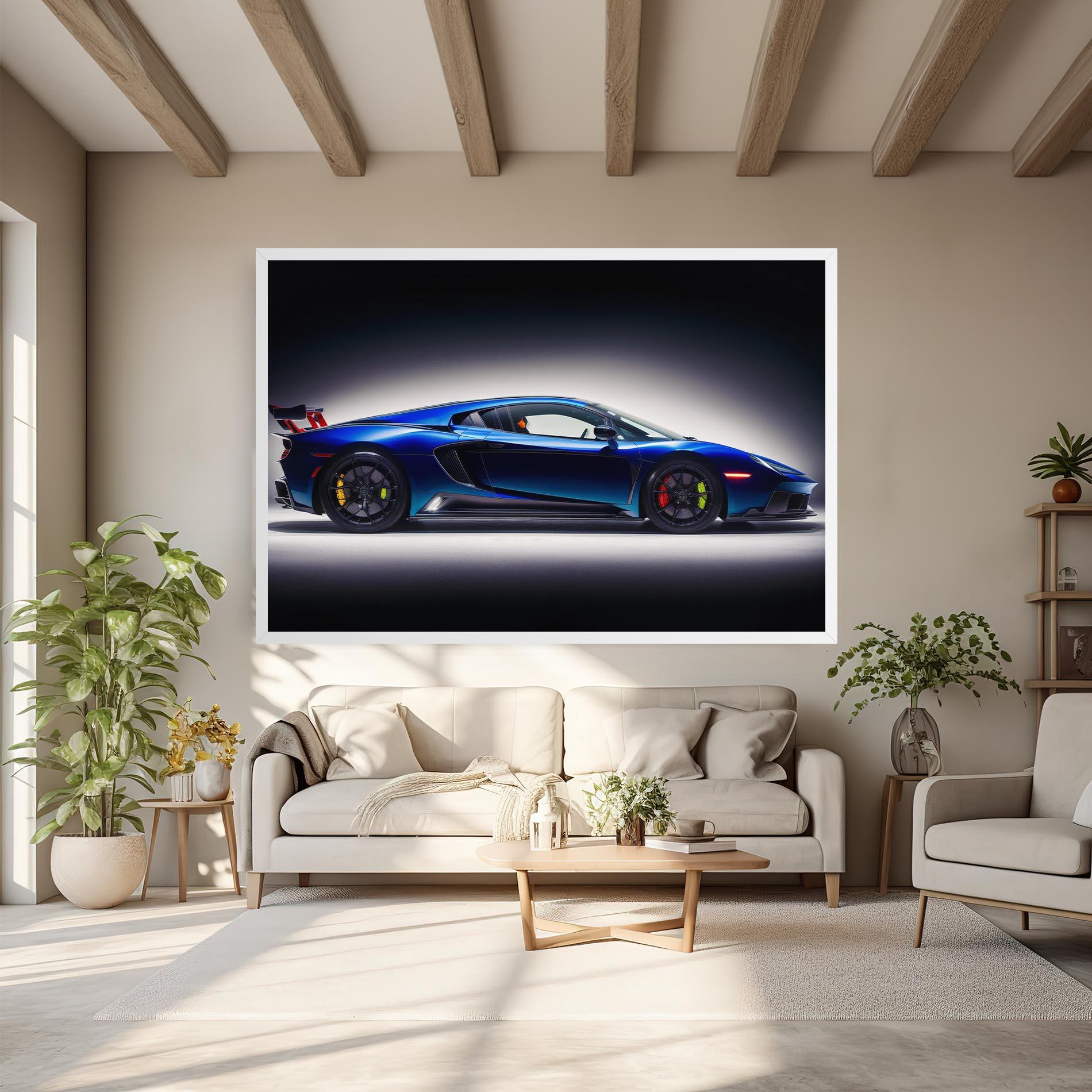 Tablou Canvas Blue Hypercar Side mockup 6